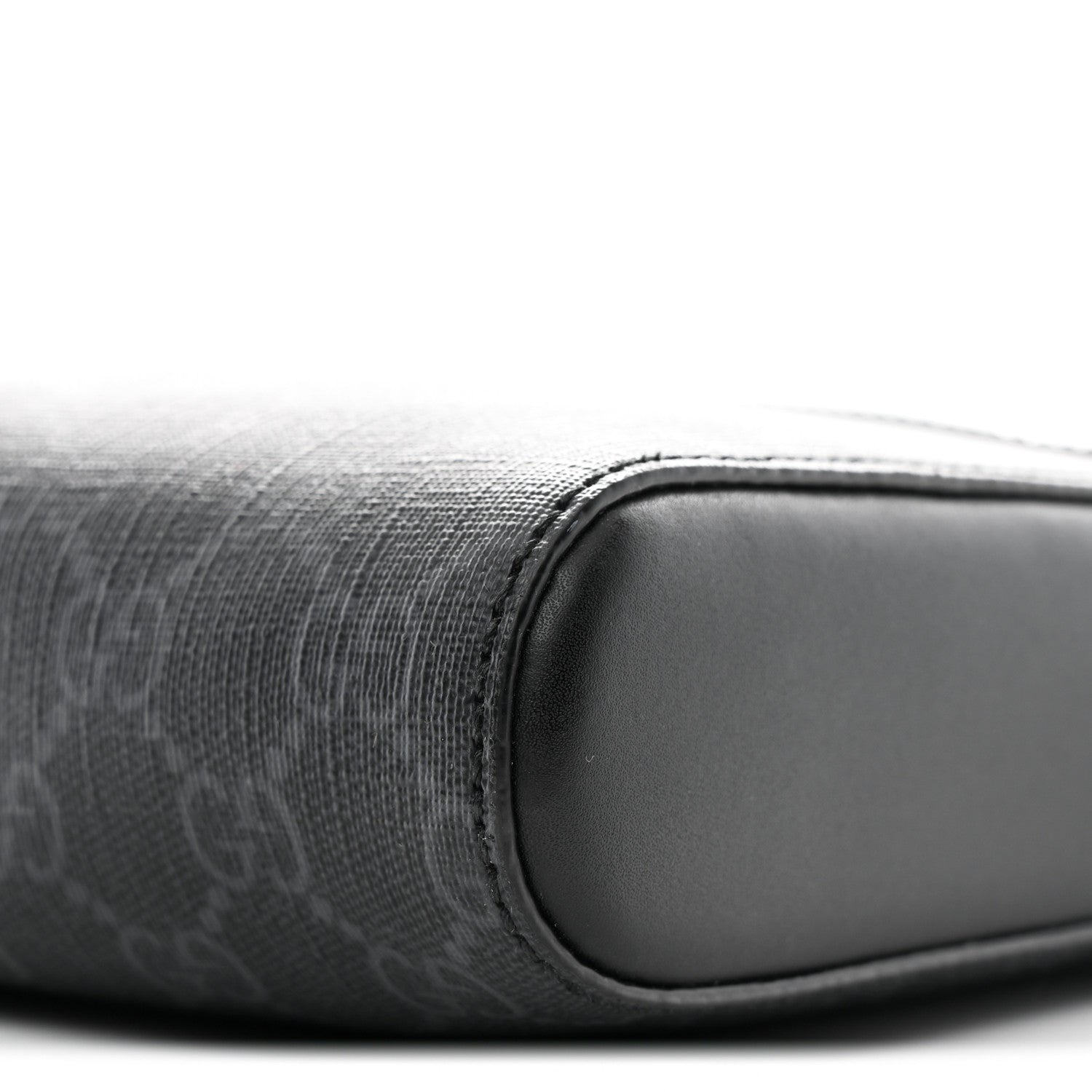 GG Supreme Monogram Web Small Flat Messenger Bag Black Grey