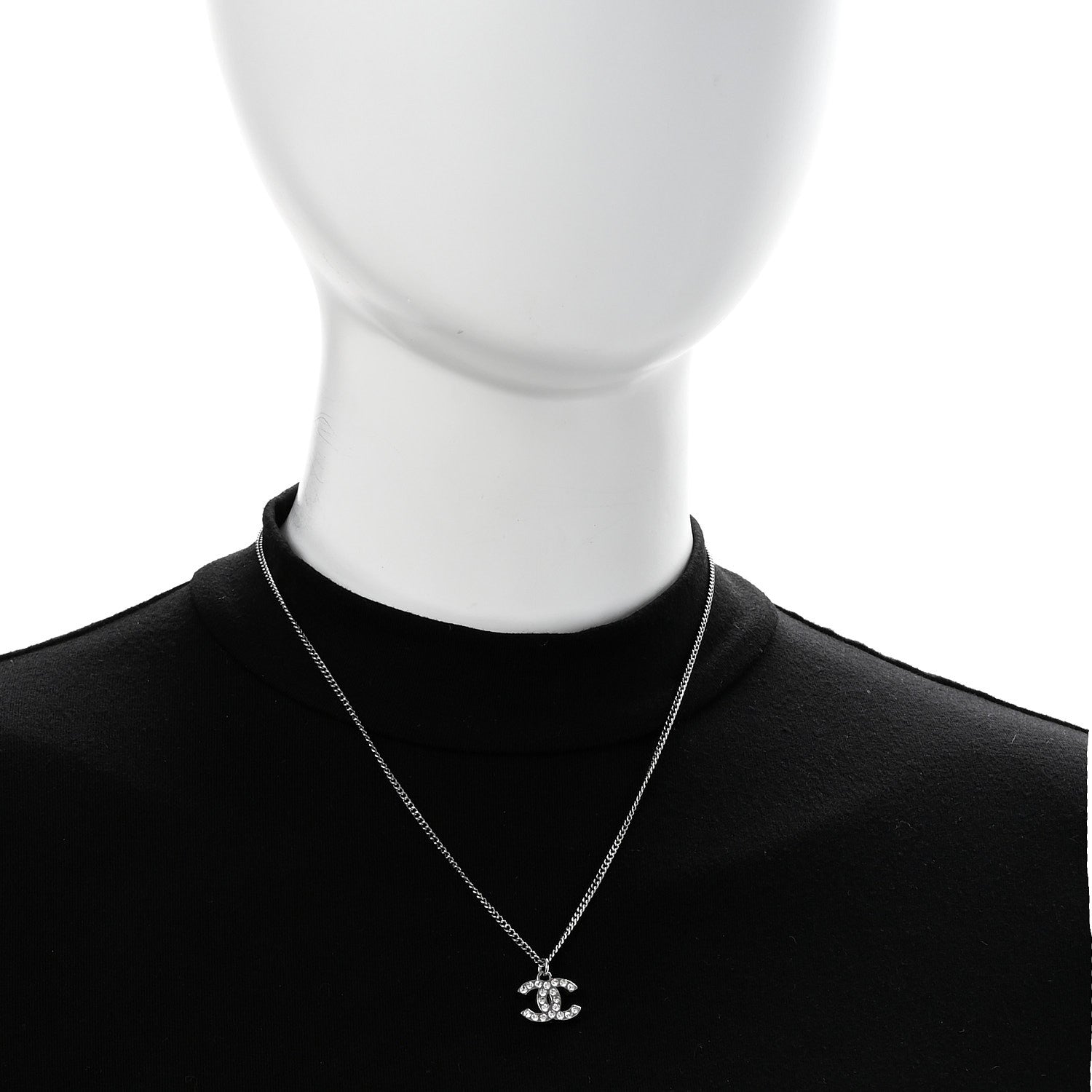 Crystal Timeless CC Necklace Silver