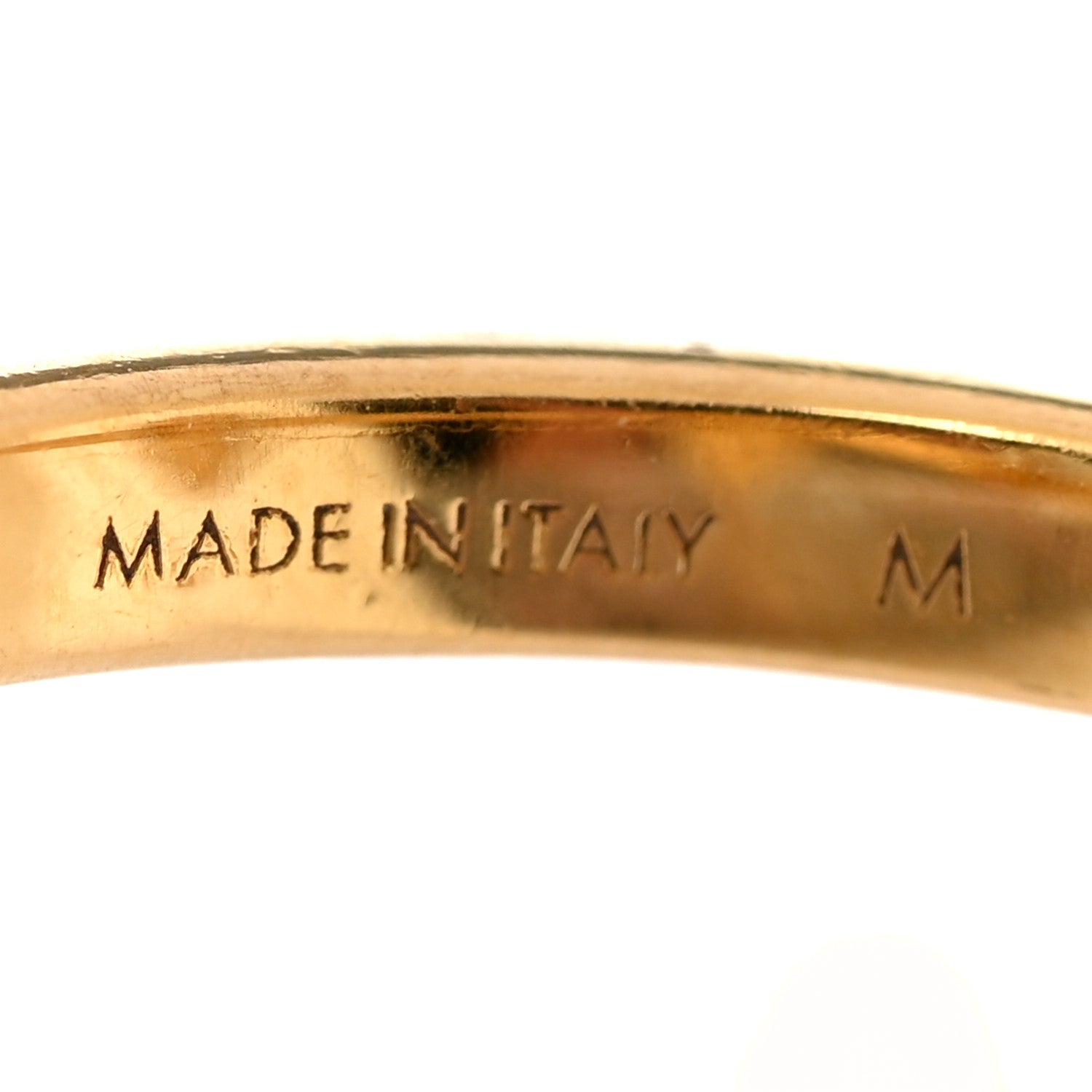 Metal Crystal Louisette Signature Ring M Gold