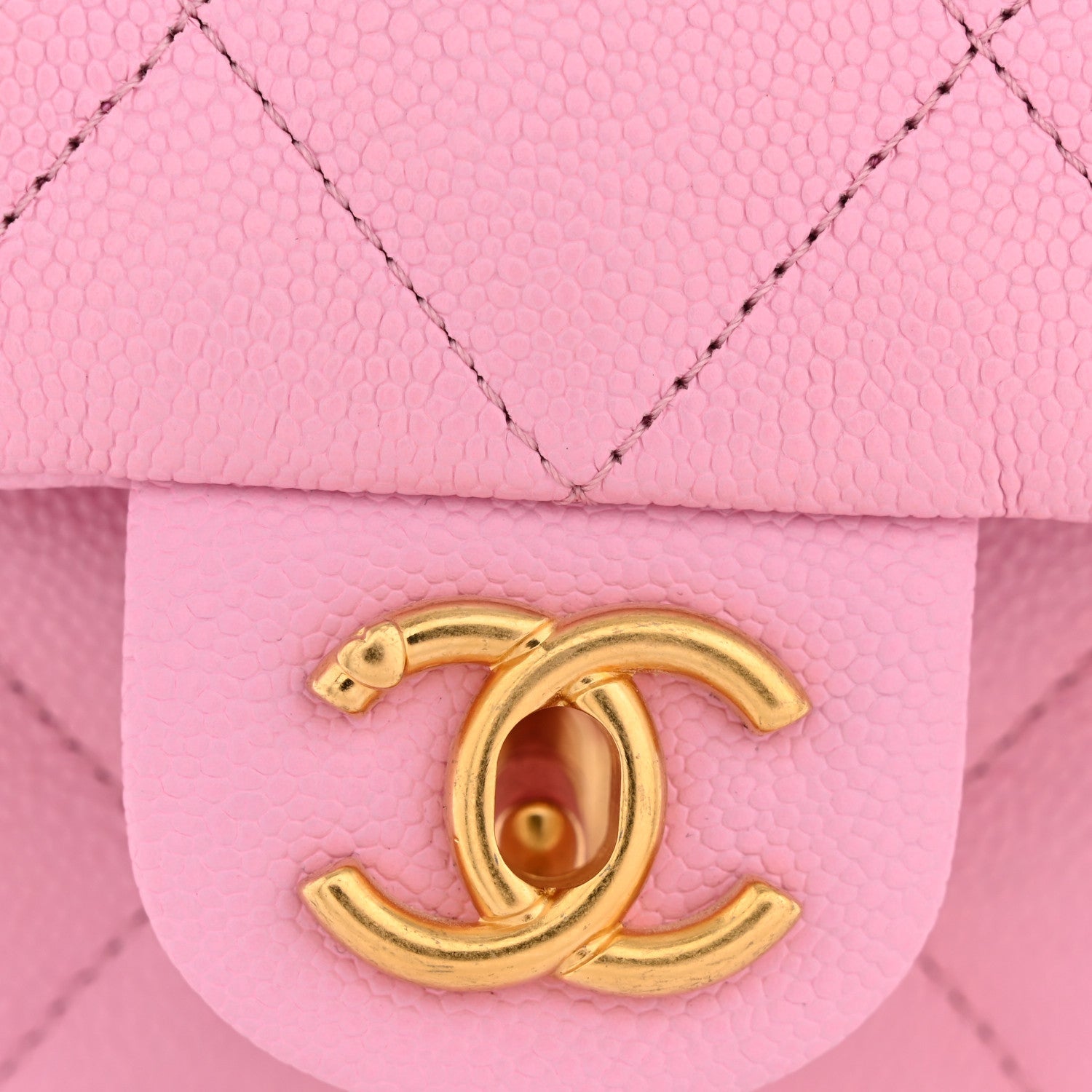 Caviar Quilted Mini Sweetheart Flap Lilac