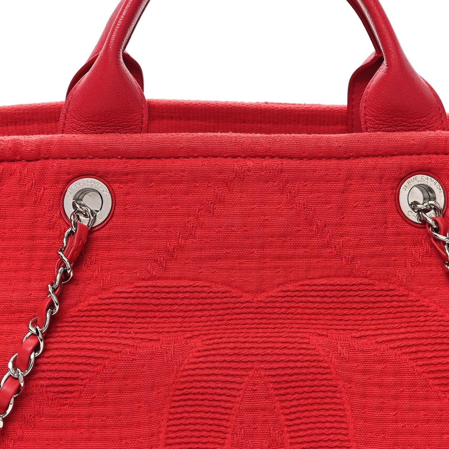 Canvas Large Double Face Shopping Tote Red