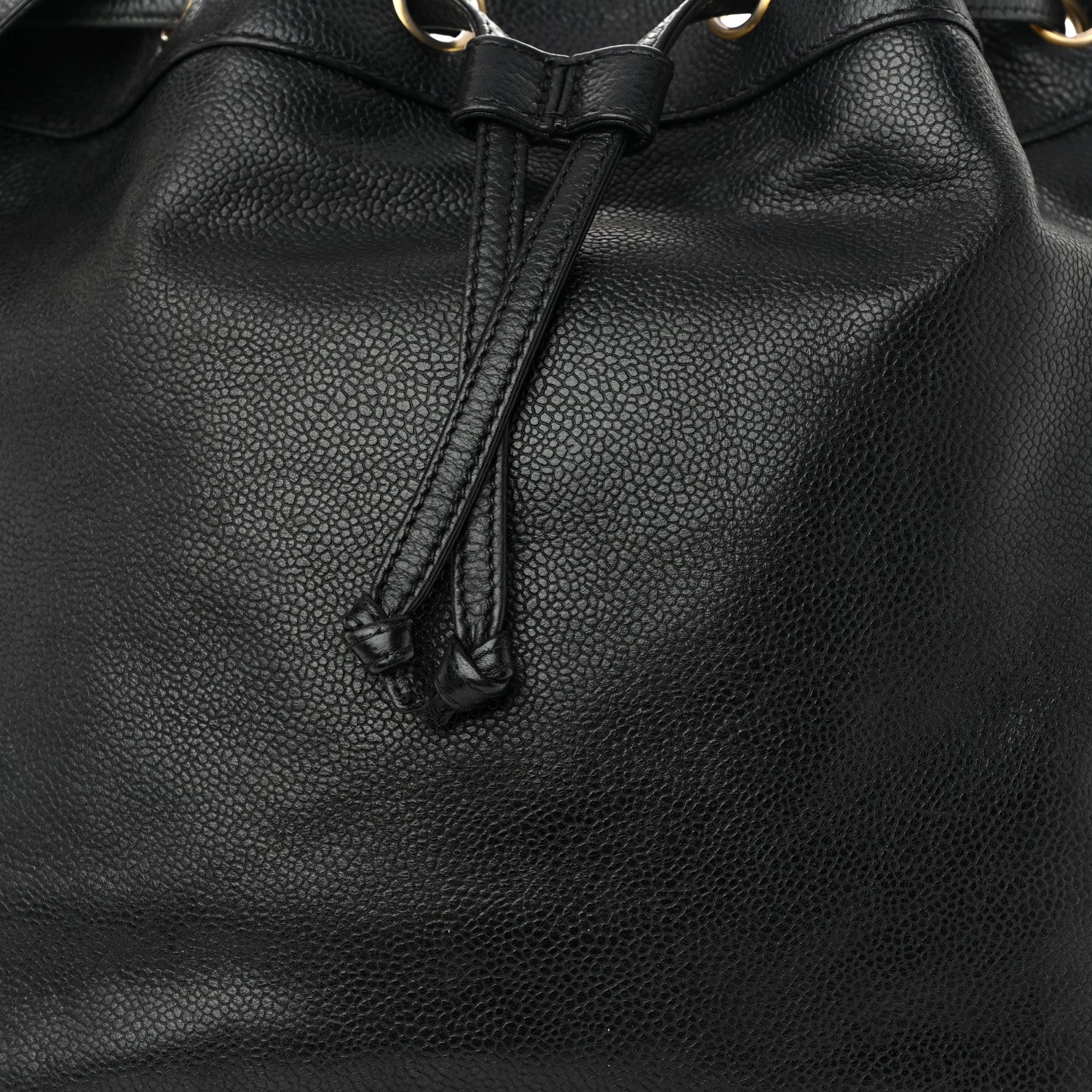 Caviar CC Drawstring Shoulder Bag Black