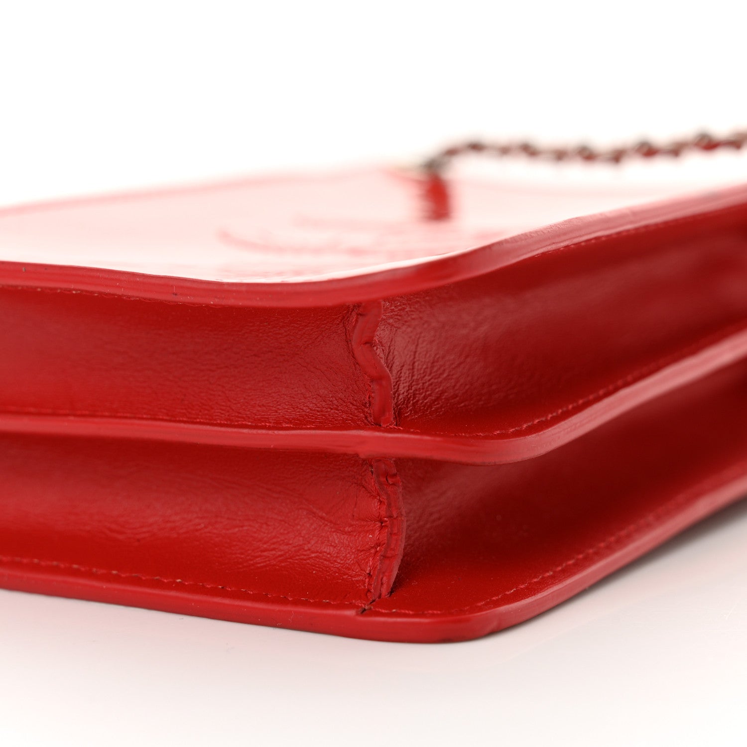 Patent Crossbody CC Phone Holder Red