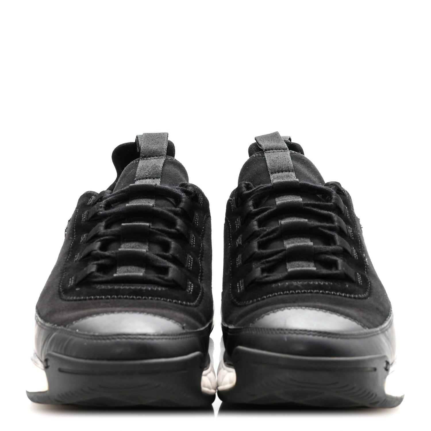 Velvet Calfskin Mixed Fibers Mens CC Sneakers 41 Black