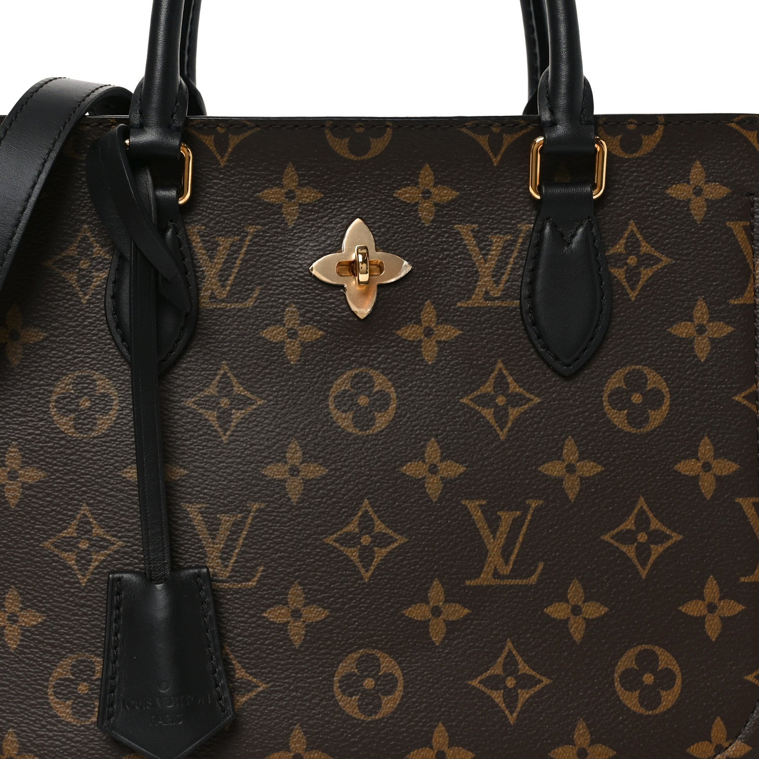 Monogram Flower Tote Black