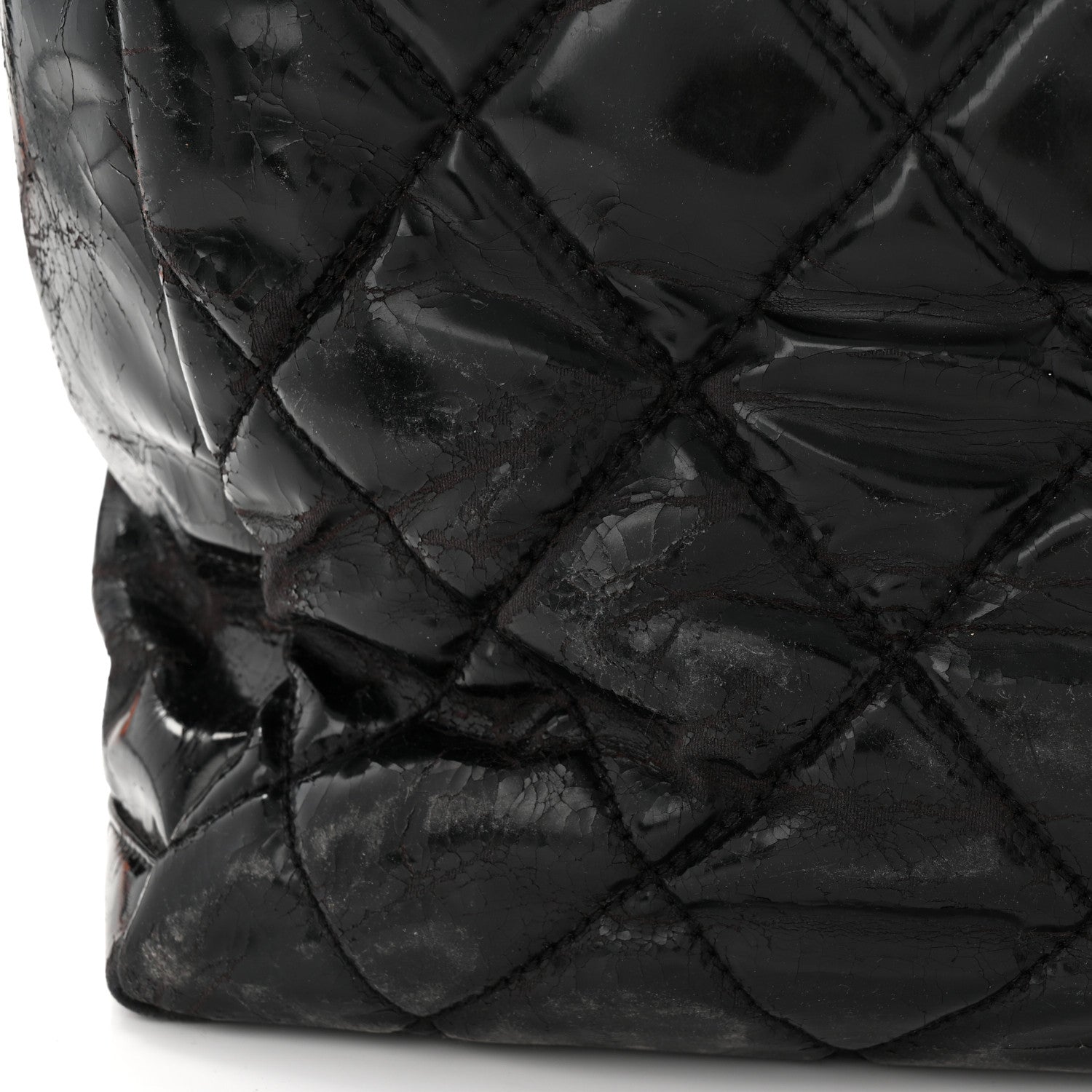 Vinyl Quilted Large Paris Biarritz Tote Black