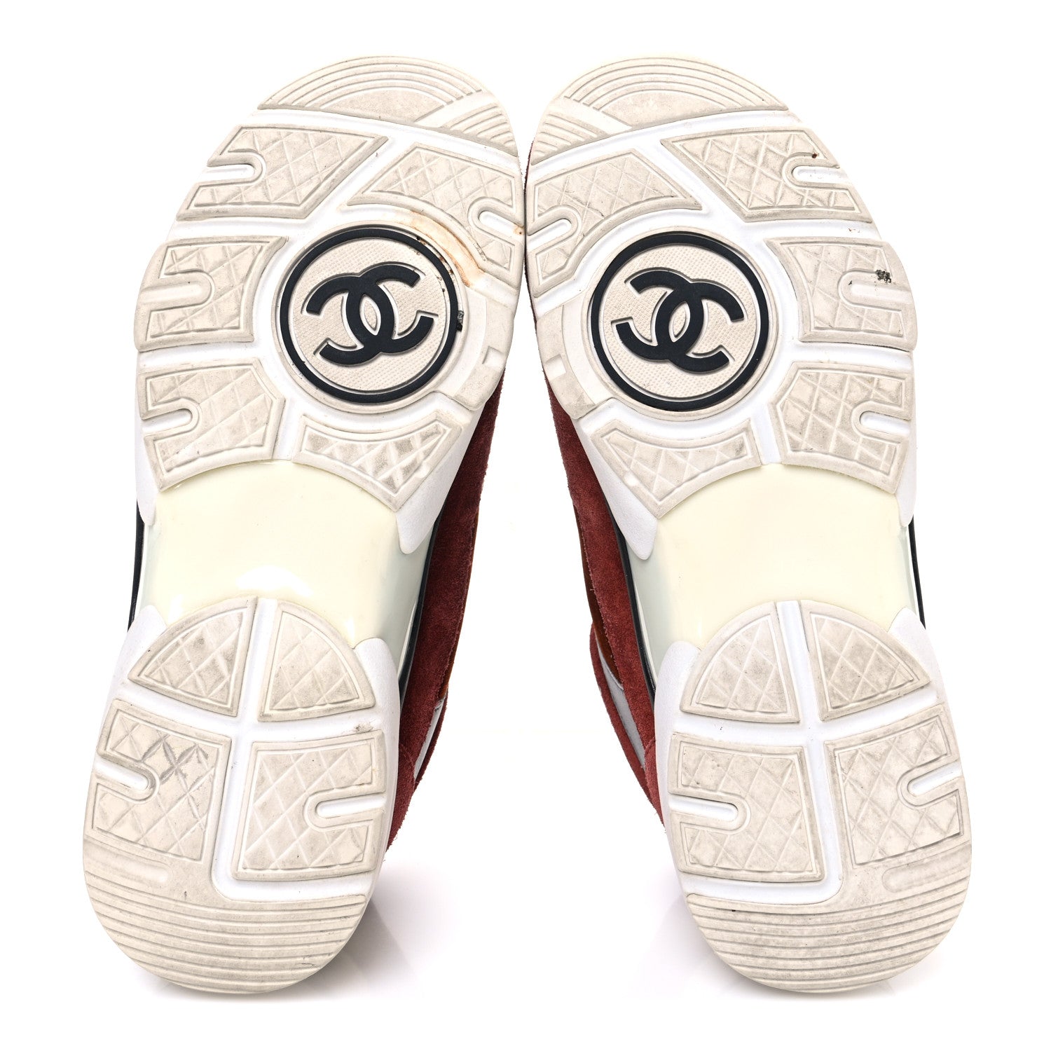 Suede Velvet Lambskin CC Sneakers 36 Burgundy Grey