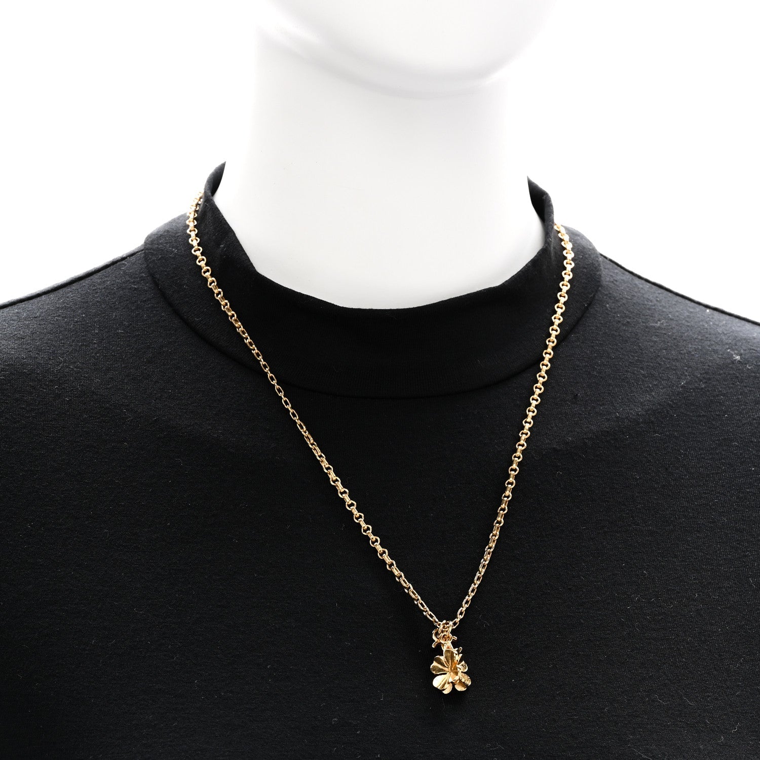 Metal CC Clover Necklace Gold