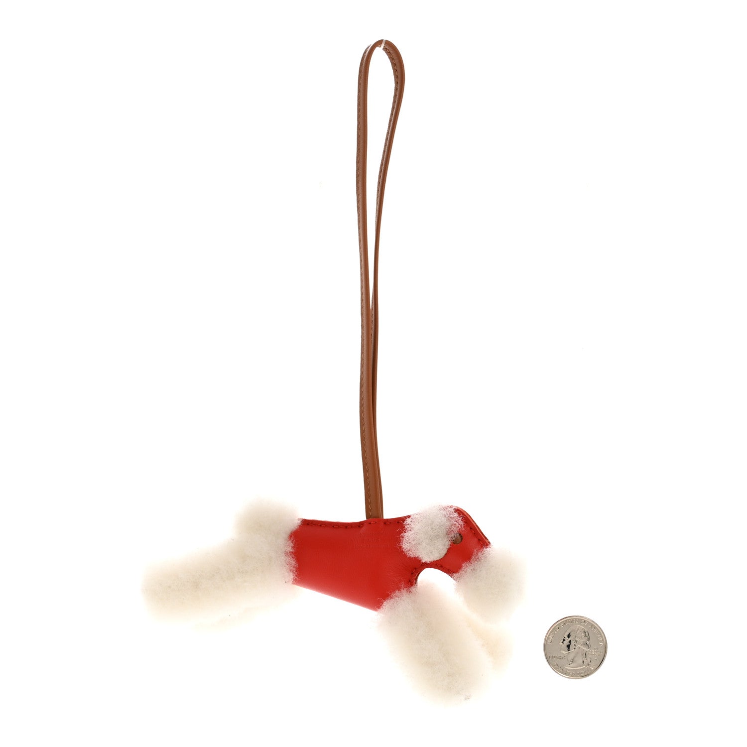 Milo Lambskin Shearling Budy Charm Capucine Ecru Gold