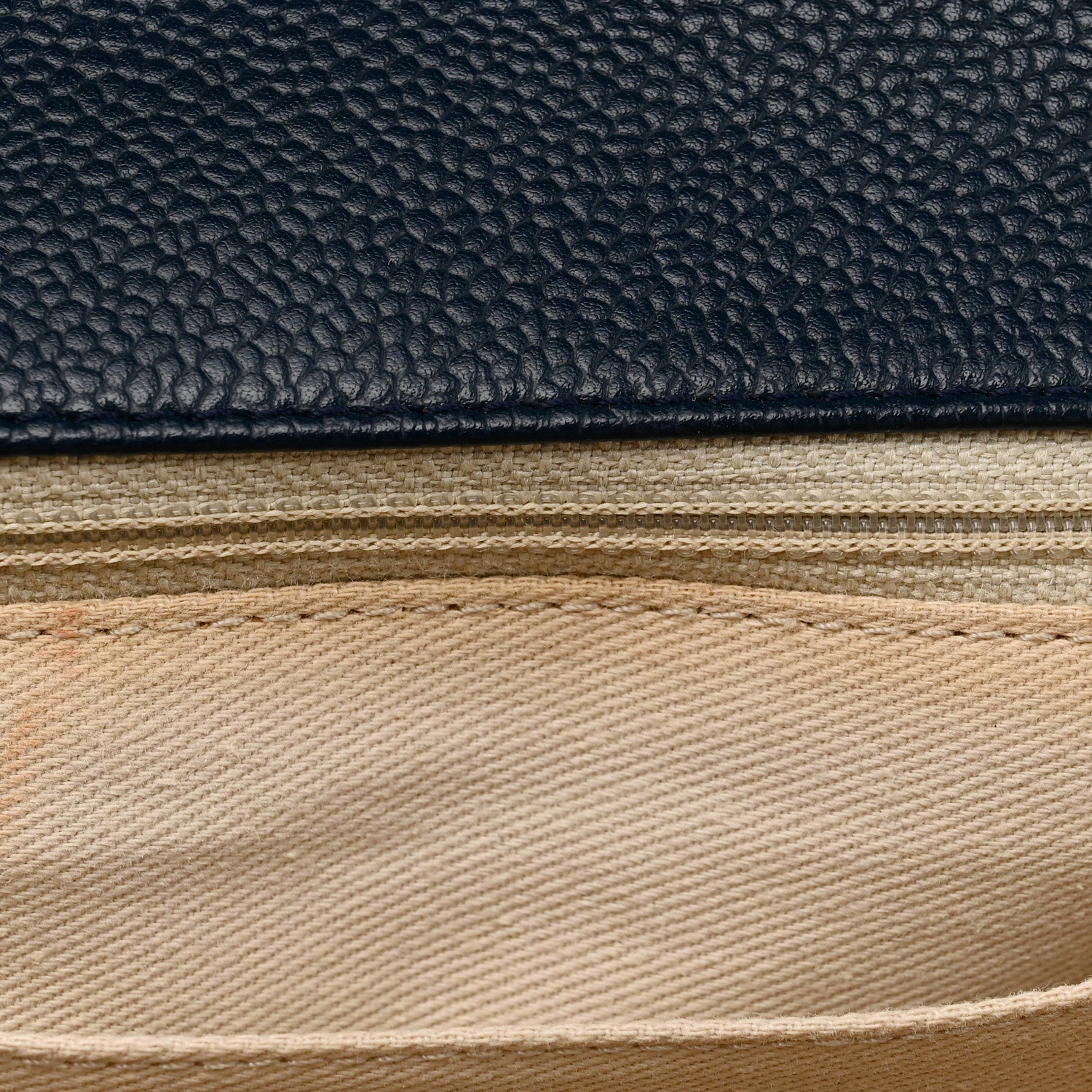 Caviar Medium Timeless CC Flap Navy Blue