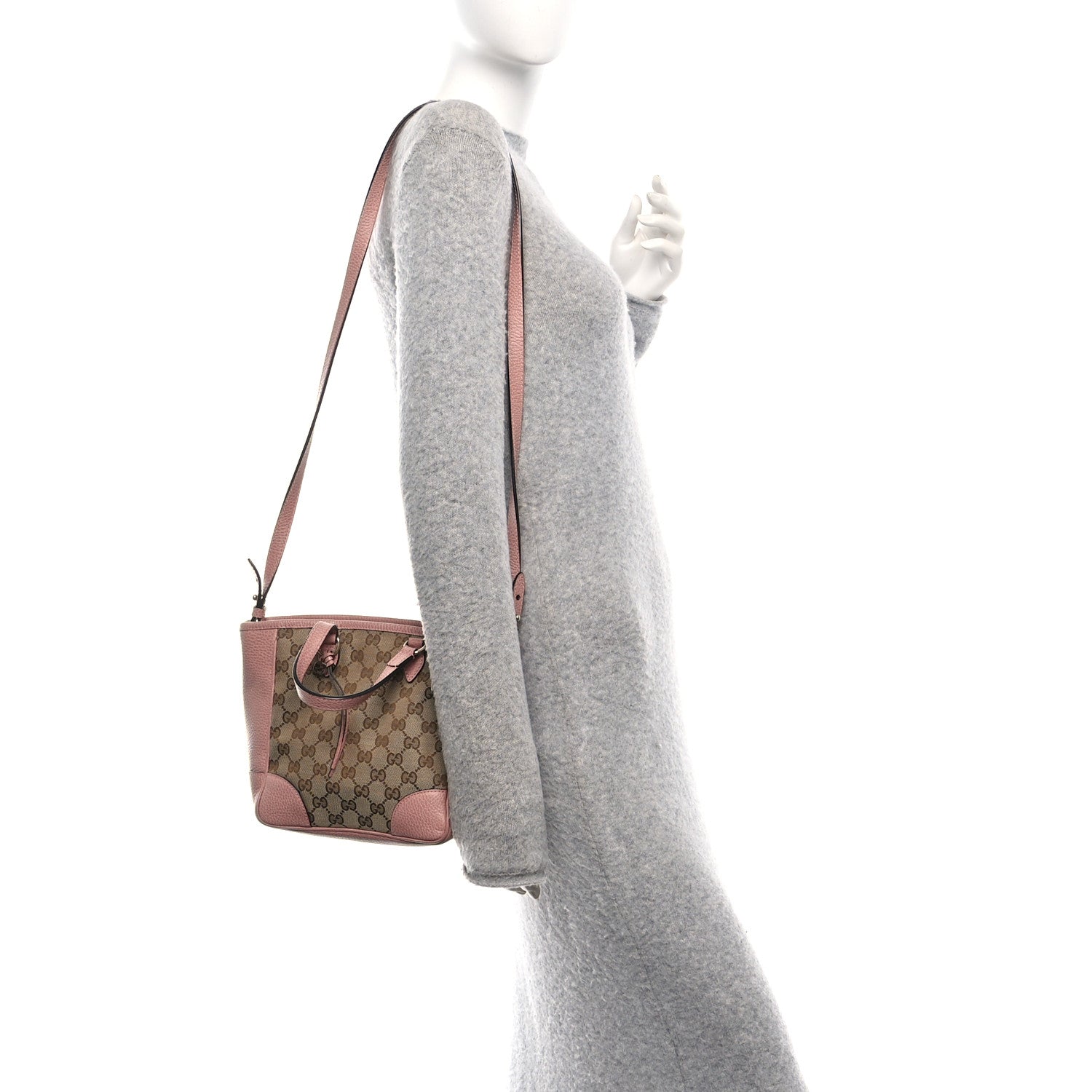 Monogram Small Bree Tote Beige Soft Pink