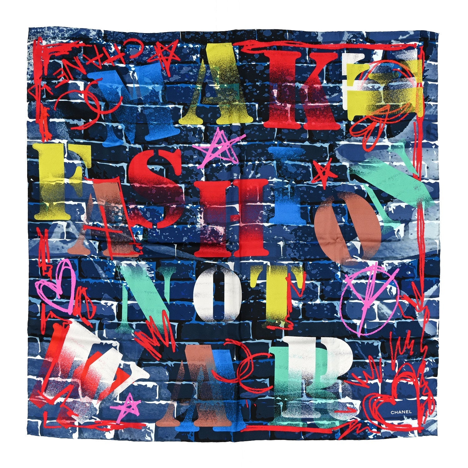 Silk Graffiti Scarf Multicolor