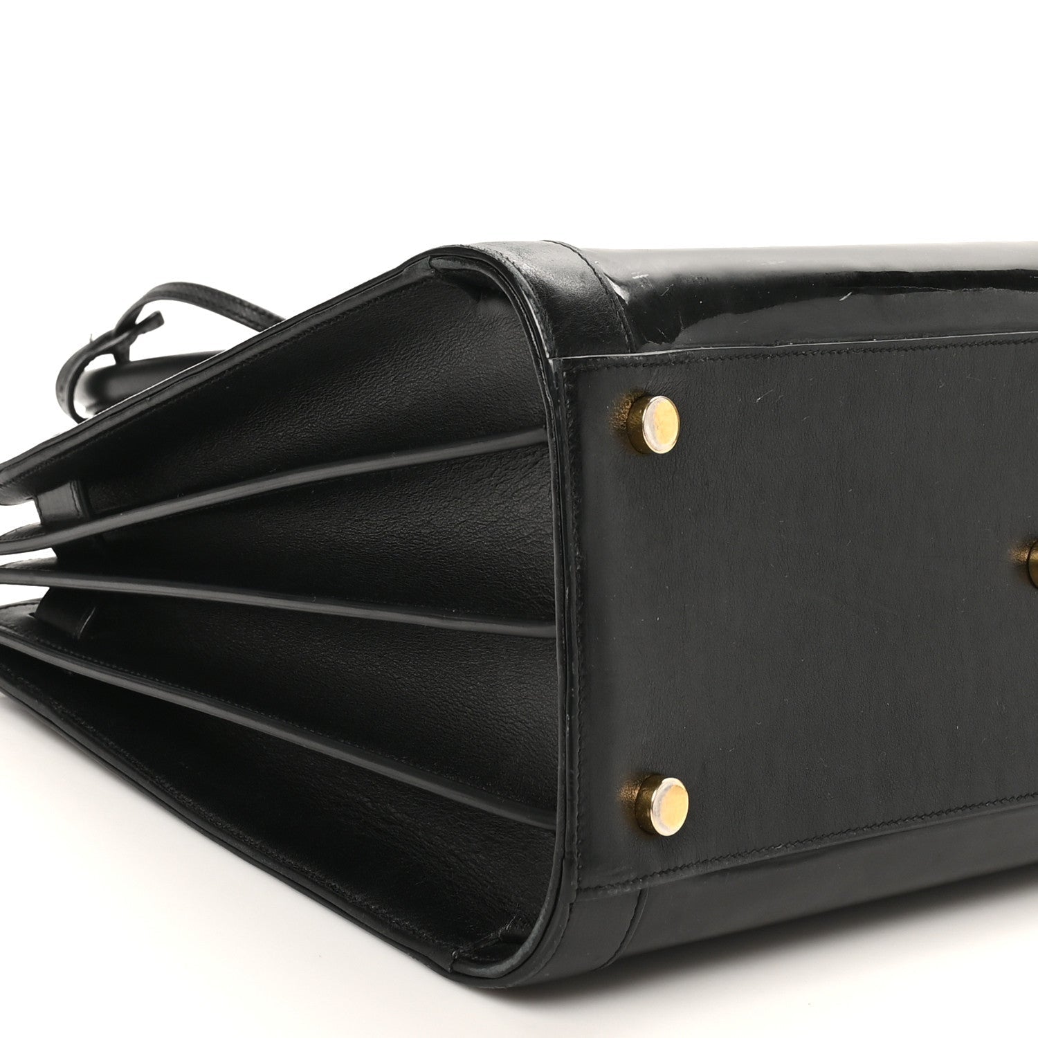 Patent Calfskin Small Sac de Jour Black