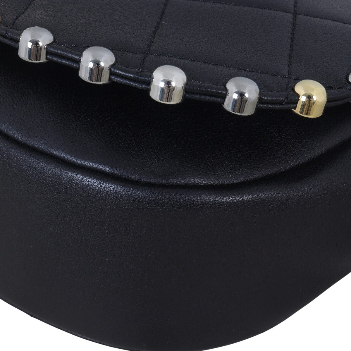 Chanel Saddle Flap Stud Around Bag