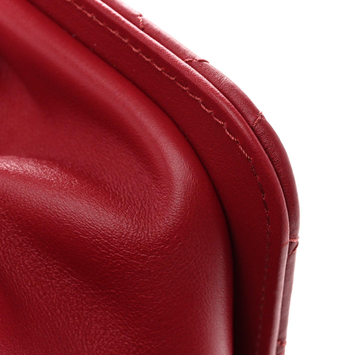 Calfskin Quilted CC Chain Accordion Tote Red