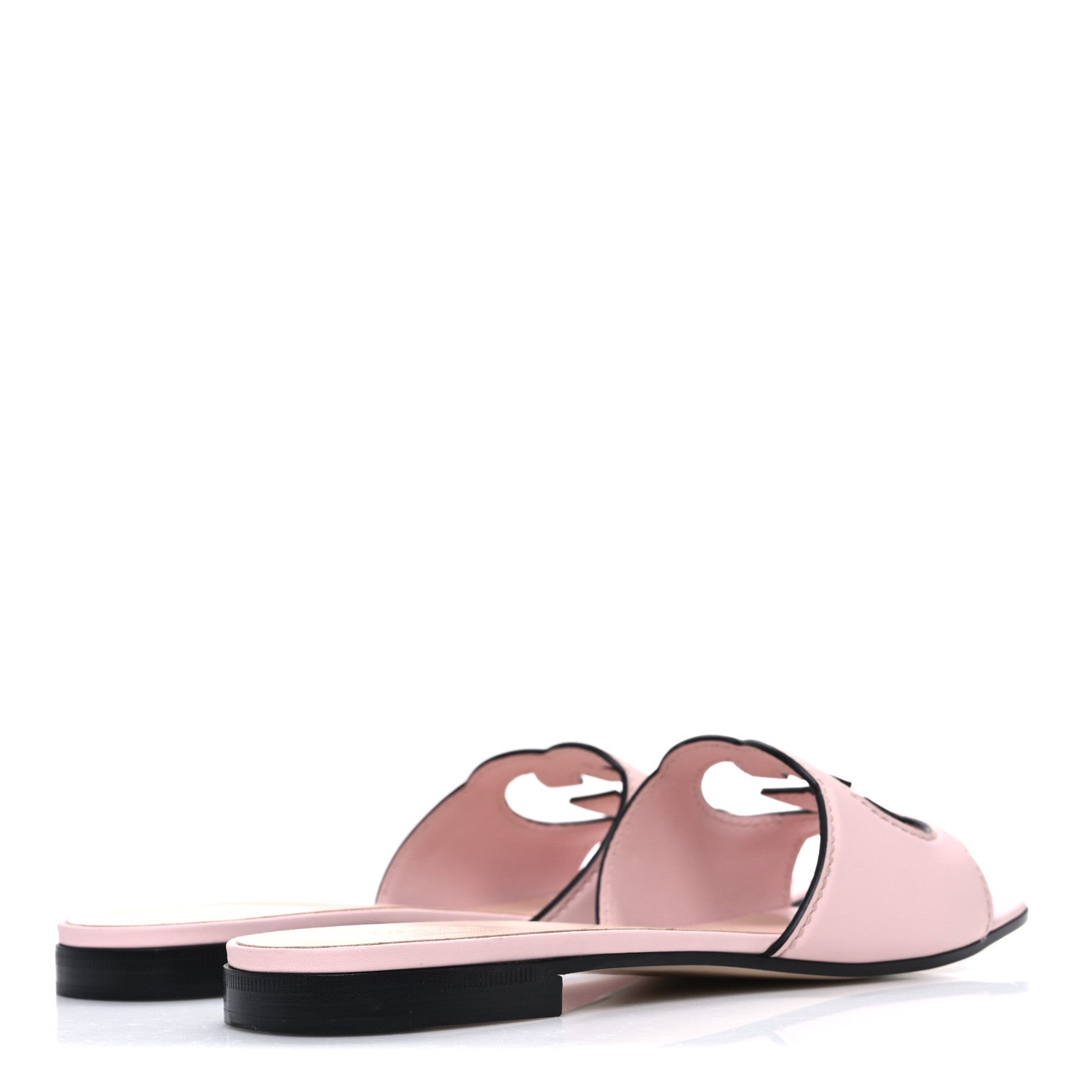 Cosmos Softy Calfskin Interlocking G Cut Out Slide Sandals 40 Pastel Pink