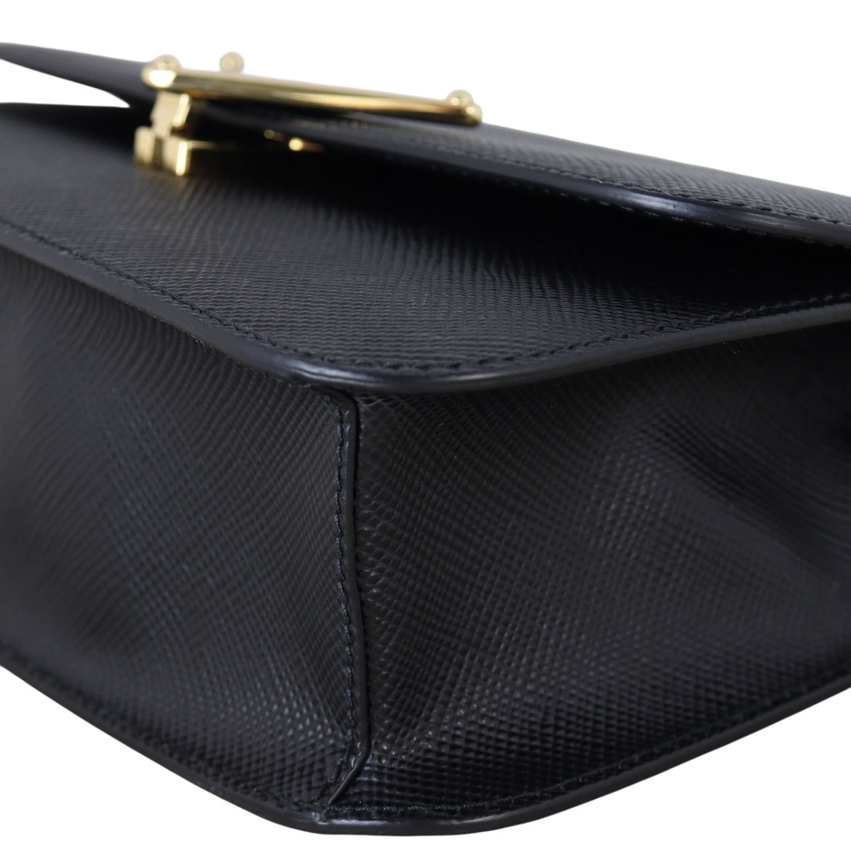 Prada Saffiano Cuir Embleme Flap Shoulder Bag