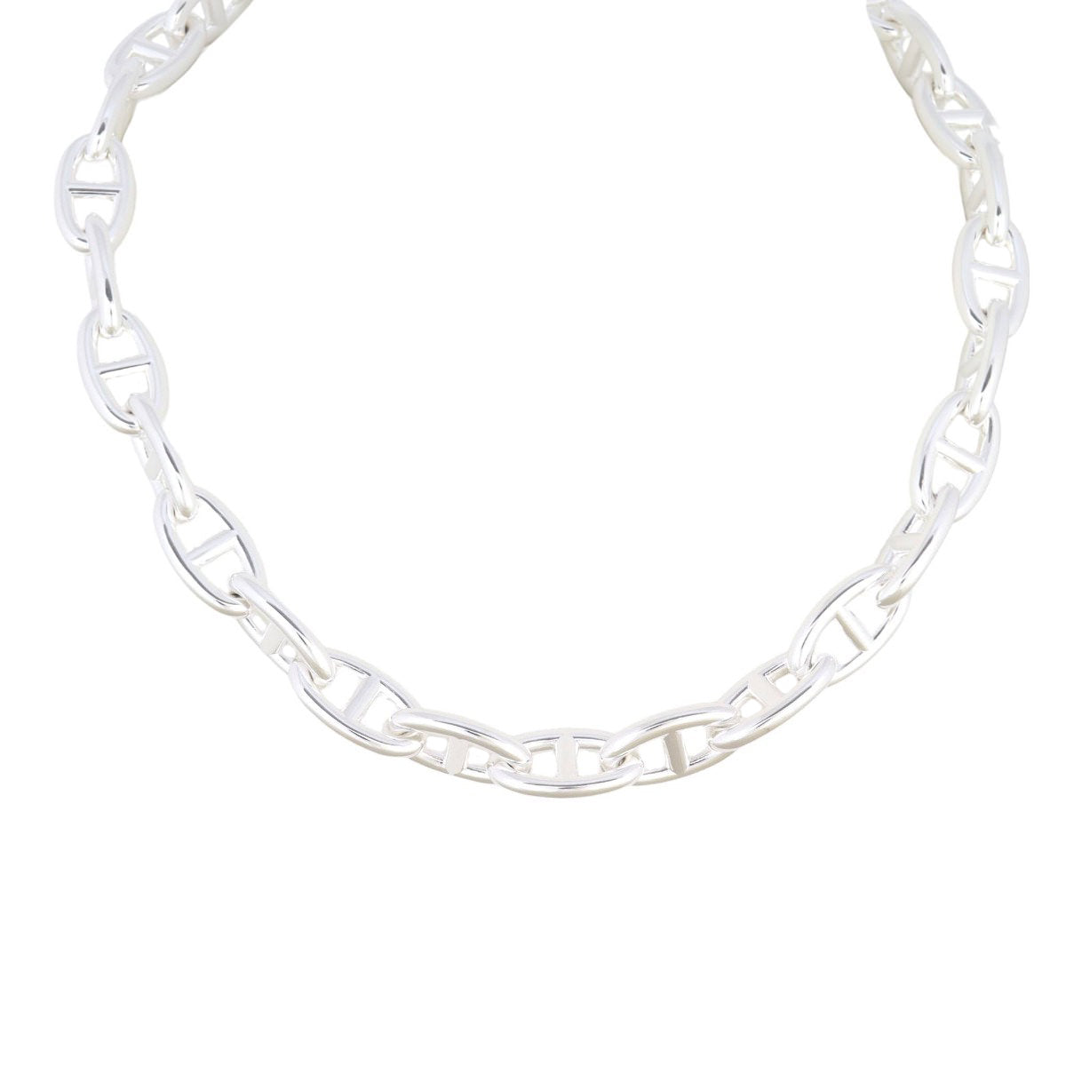 Hermes Chaine D’Ancre Sterling Silver Necklace Large
