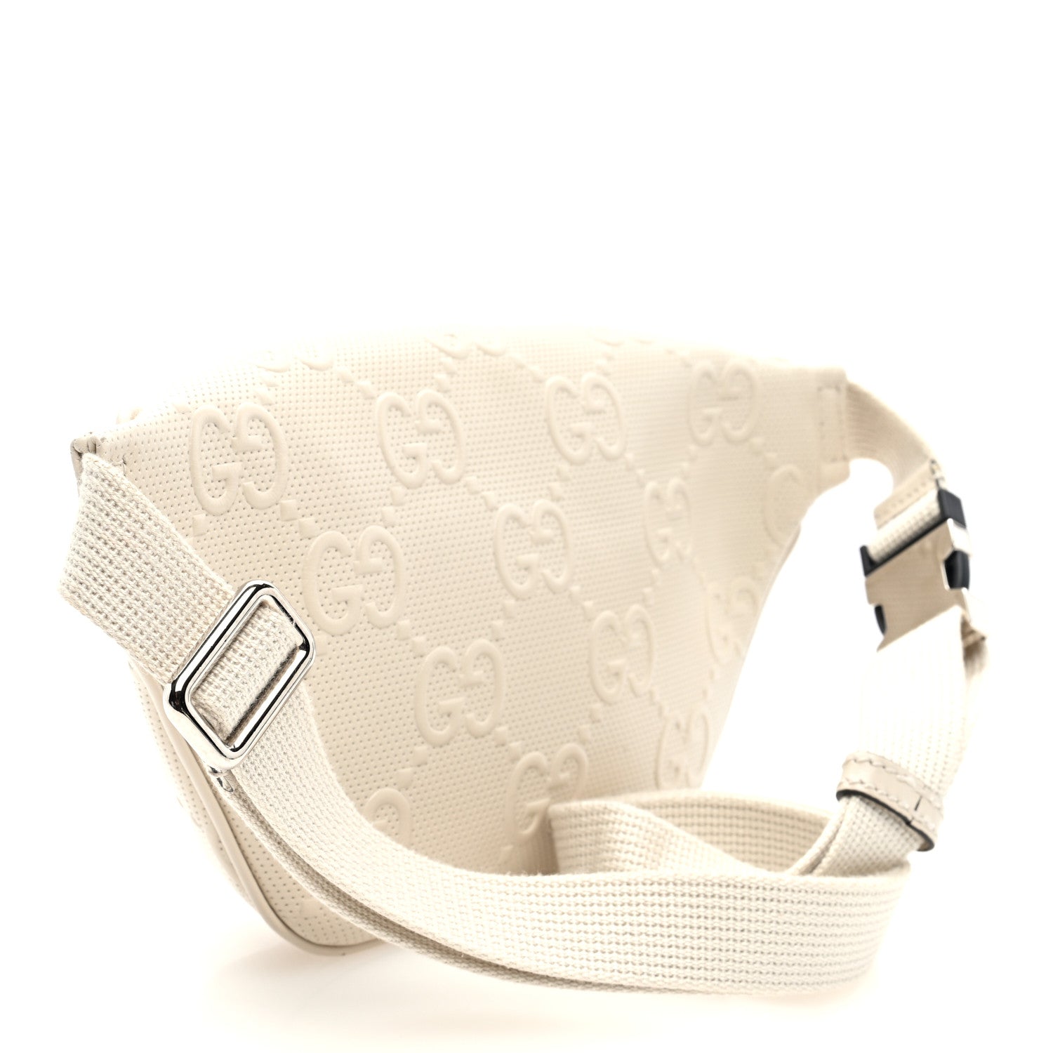 Calfskin GG Tennis Embossed Belt Bag Mystic White