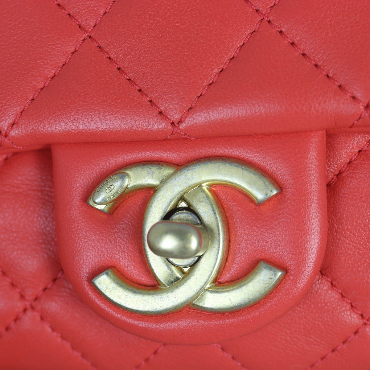 Chanel Pearl Samba Mini Rectangular Flap Bag Lambskin