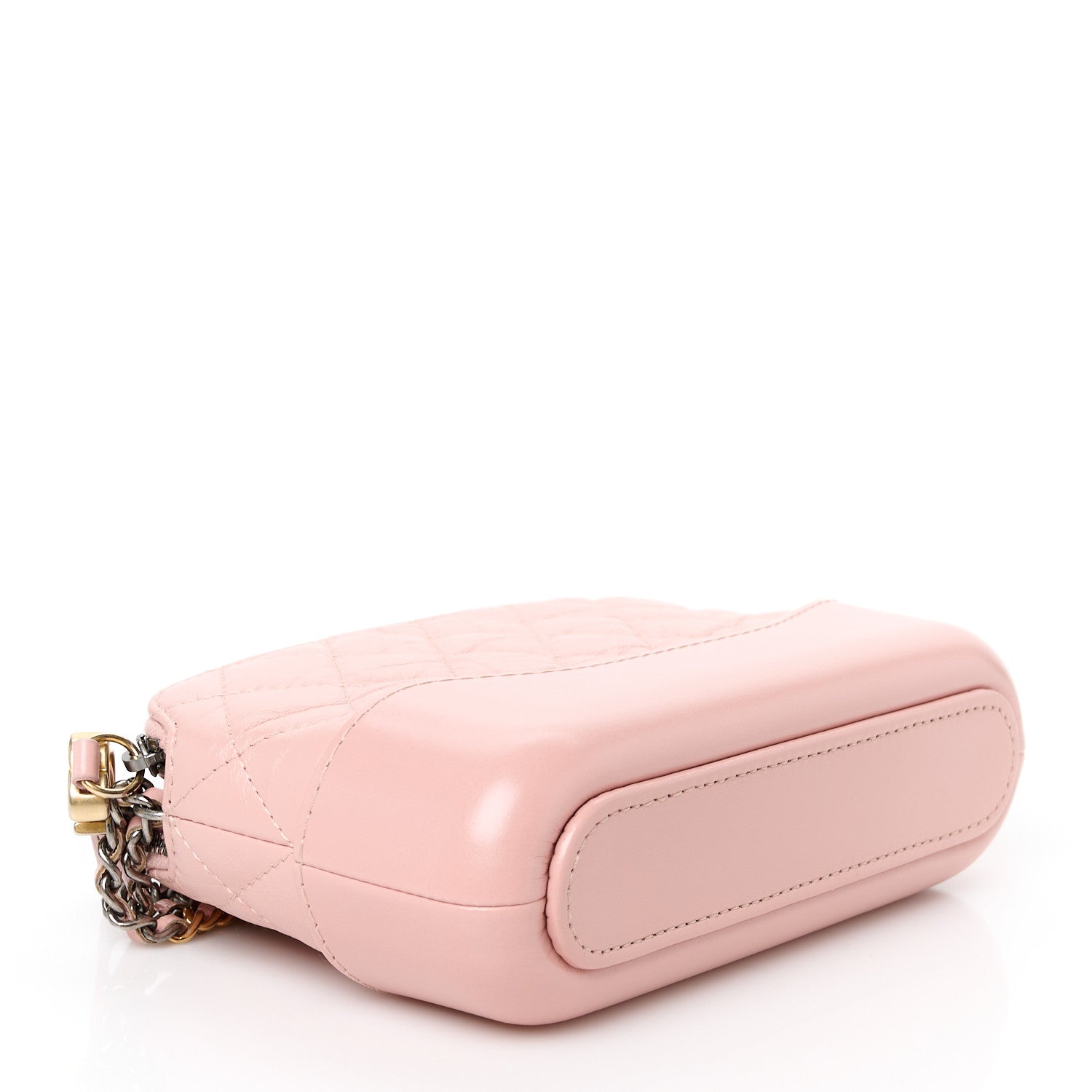 Aged Calfskin Quilted Small Gabrielle Clutch With Chain Light Pink