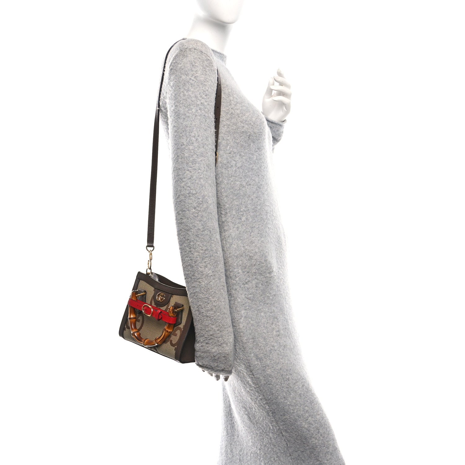 Monogram Jumbo GG Textured Dollar Calfskin Mini Diana Tote Bag Camel Ebony New Acero Pomegranate Red