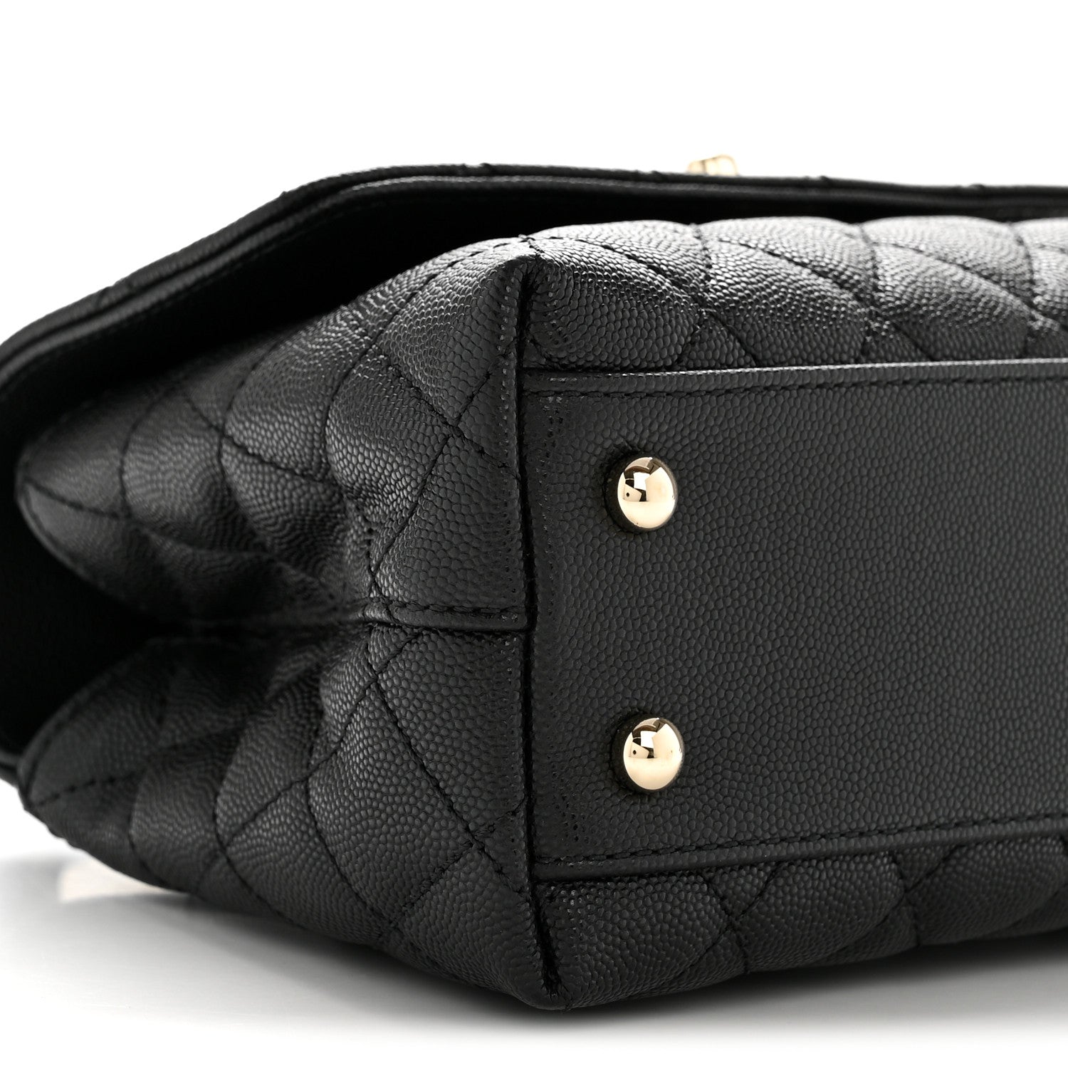 Caviar Quilted Mini Coco Handle Flap Black