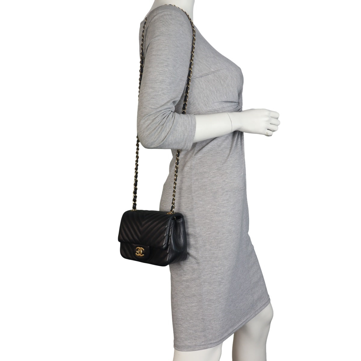 Chanel Classic Flap Mini Square Chevron
