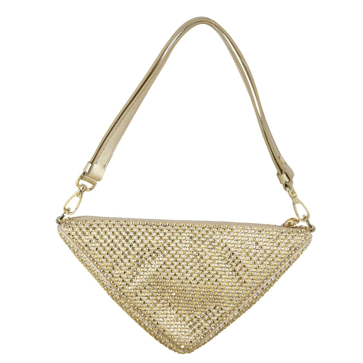 Prada Triangle Satin Crystal Shoulder Bag