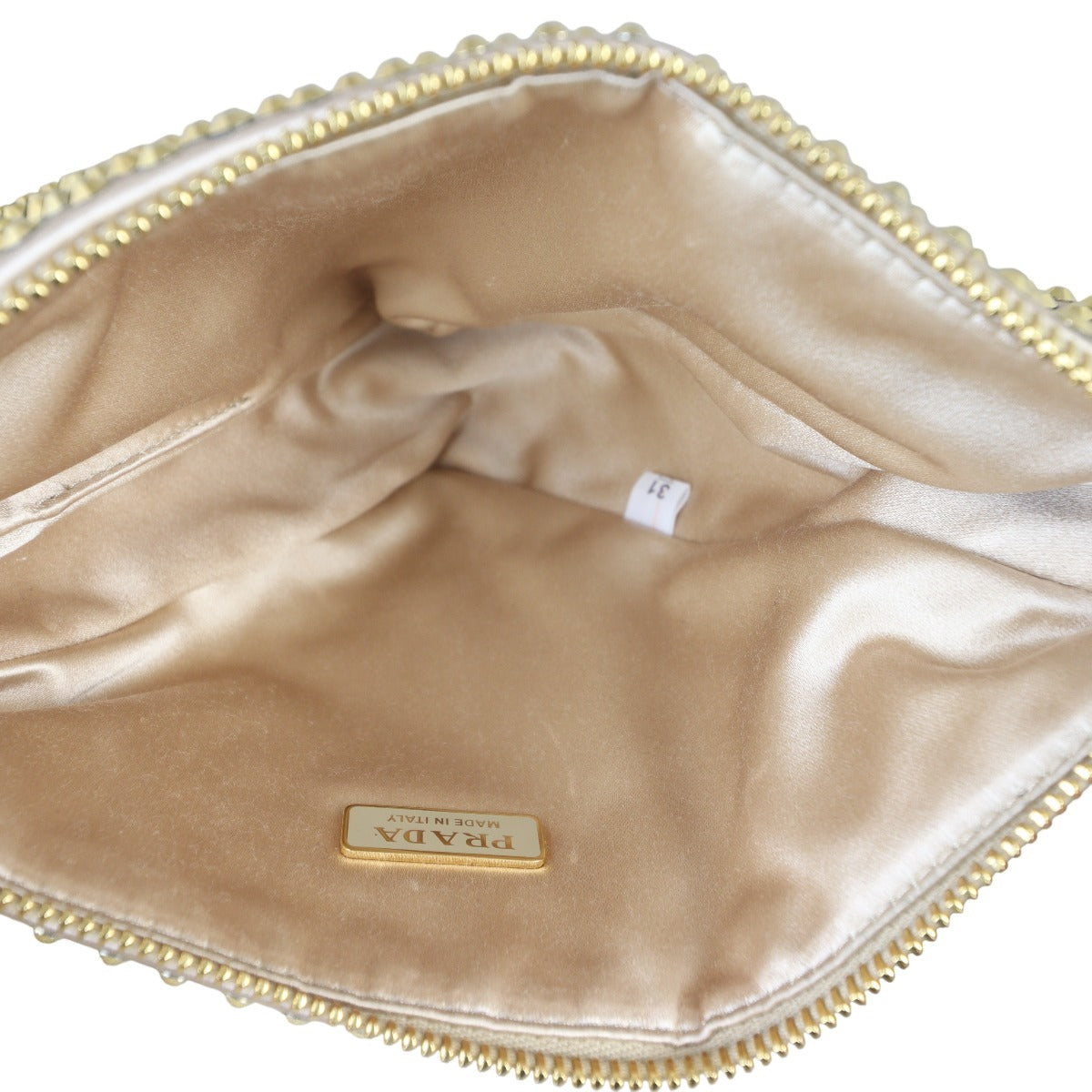 Prada Triangle Satin Crystal Shoulder Bag