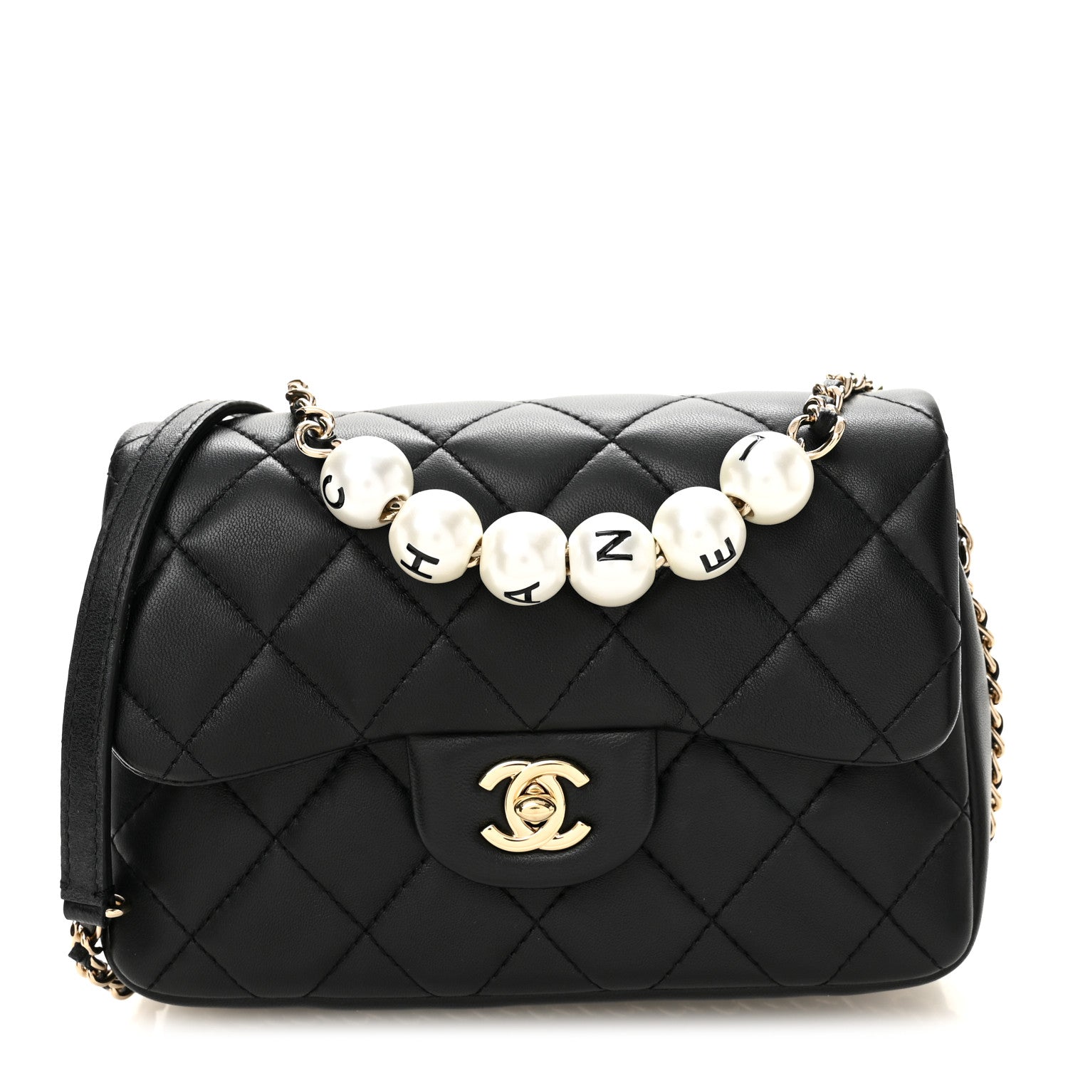 Lambskin Quilted Small My Precious Flap Black