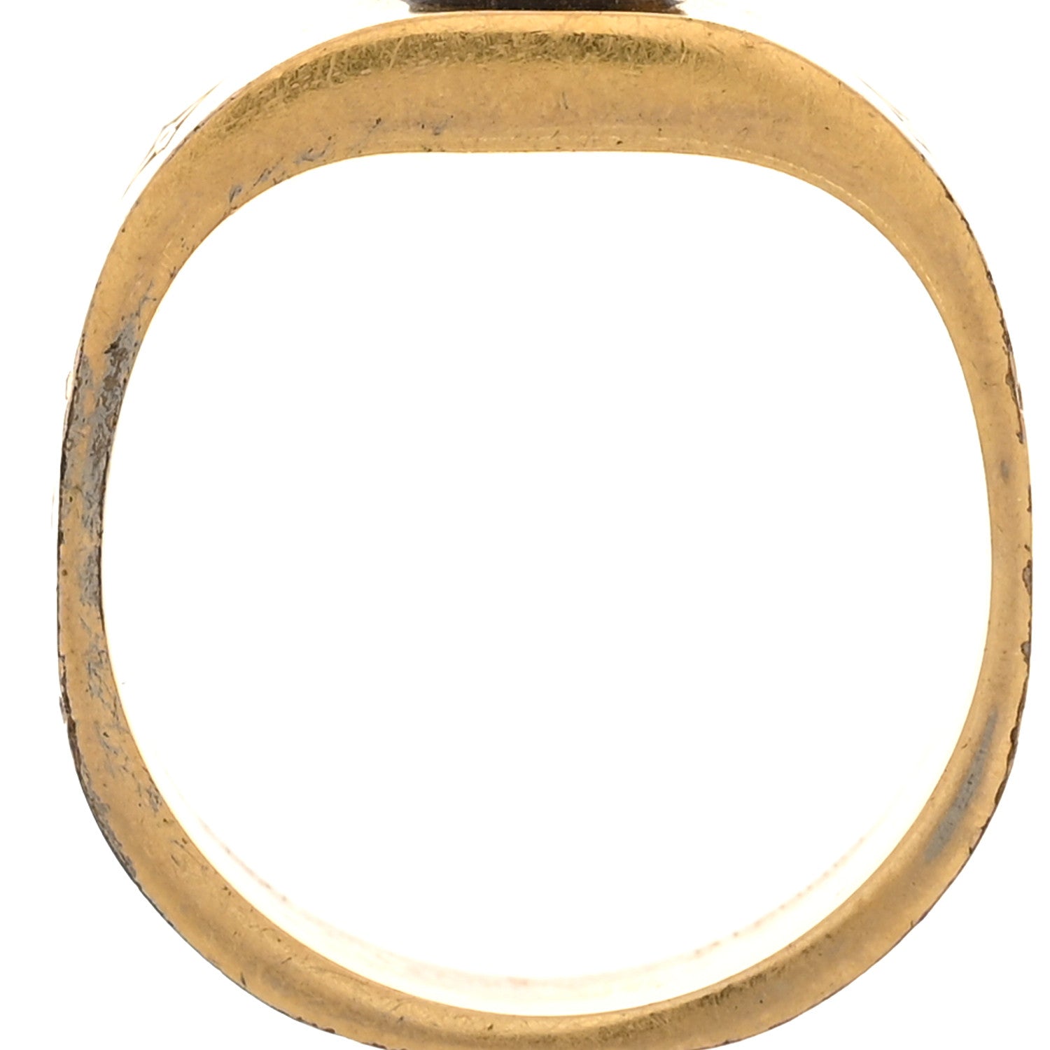 Brass Monogram Engraved Nanogram Ring S Gold