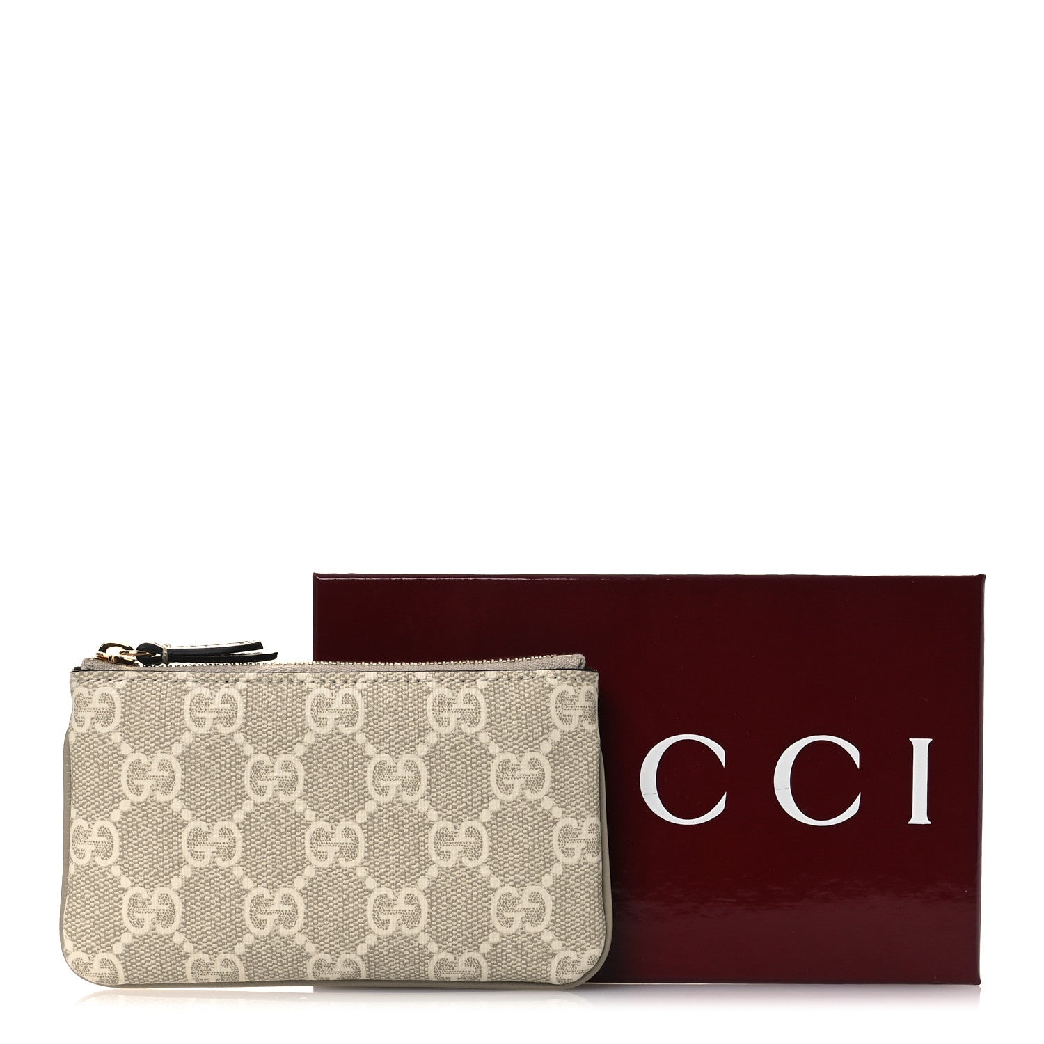 GG Supreme Monogram Key Case Beige Mystic White Oatmeal
