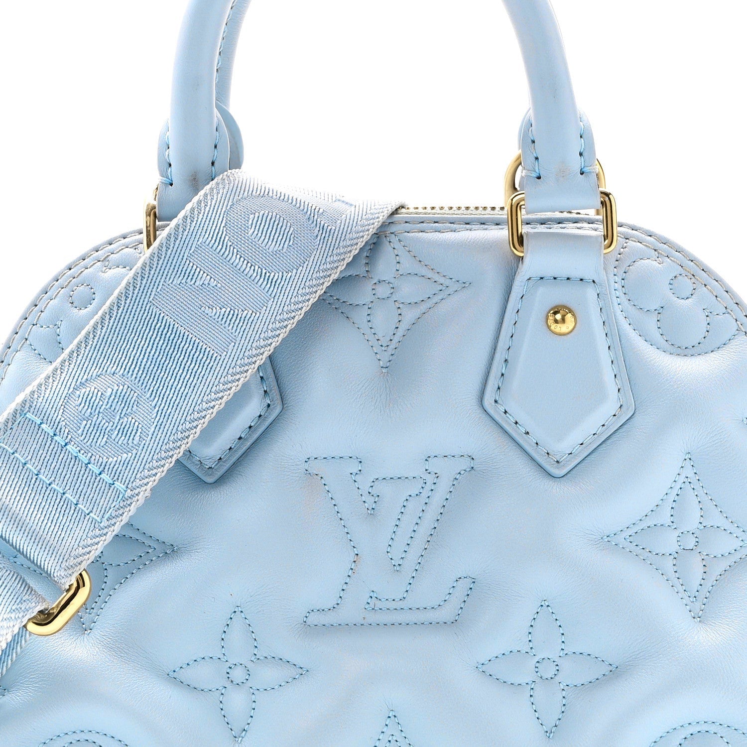Calfskin Bubblegram Alma BB Ice Blue