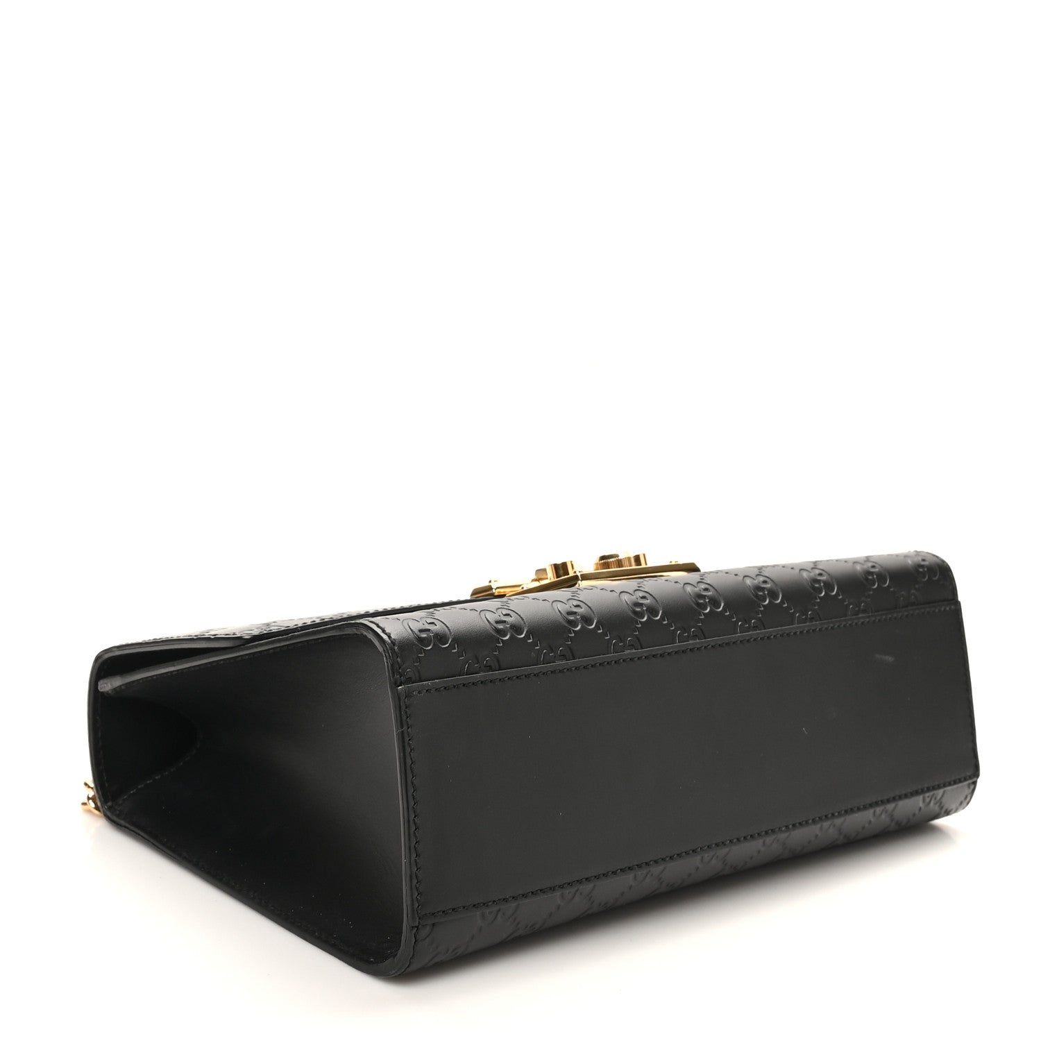 Guccissima Medium Padlock Shoulder Bag Black