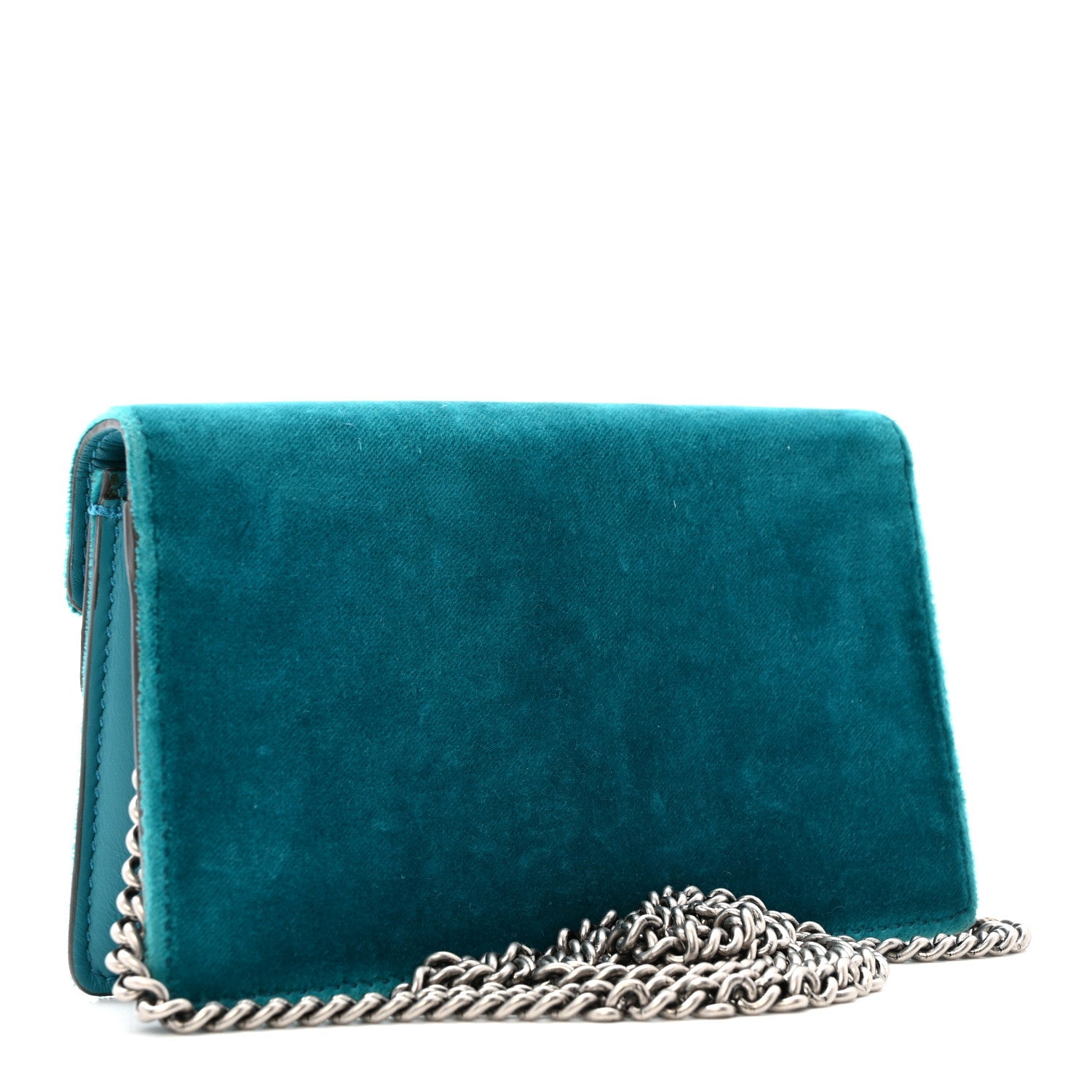 Velvet Super Mini Dionysus Shoulder Bag Pavone Cyan