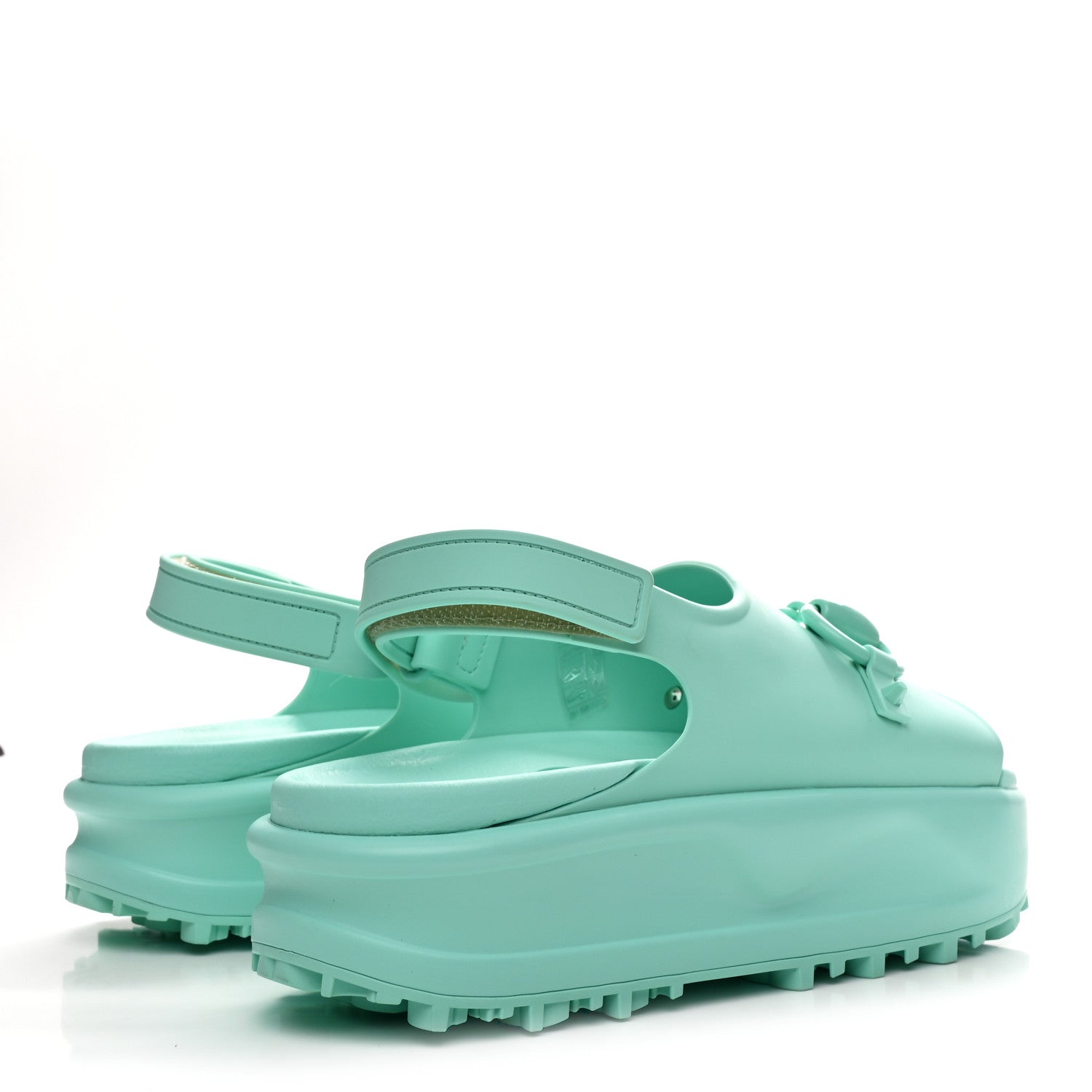 Soft Rubber Horsebit Womens Slingback Sandals 39 Teal Cyan