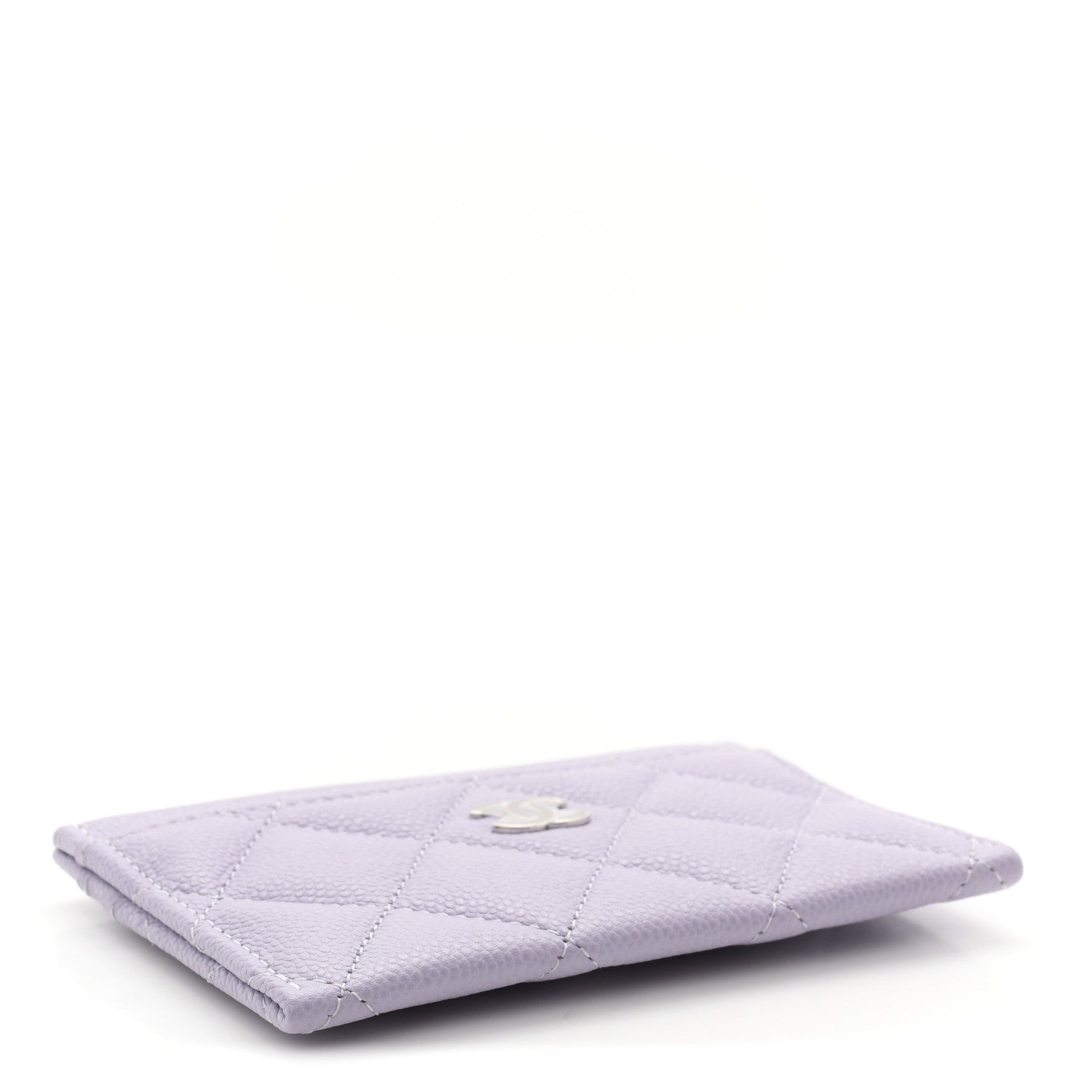 Caviar Quilted Card Holder Light Purple