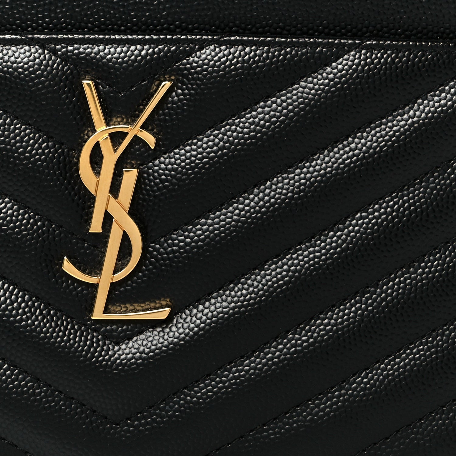 Grain De Poudre Chevron Monogram Bill Pouch Black