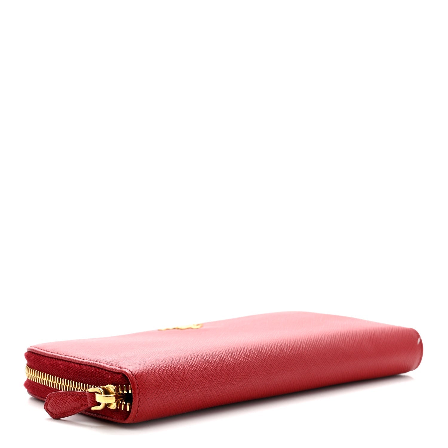Saffiano Metal Zip Around Wallet Fuoco