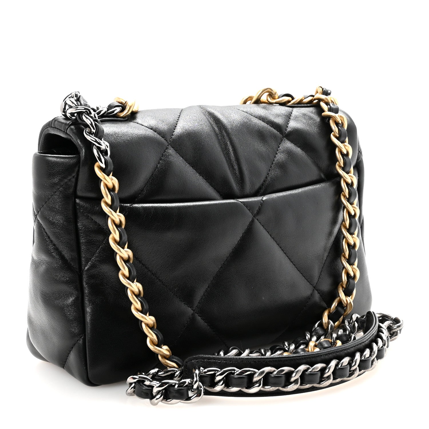Lambskin Quilted Medium Chanel 19 Flap Black
