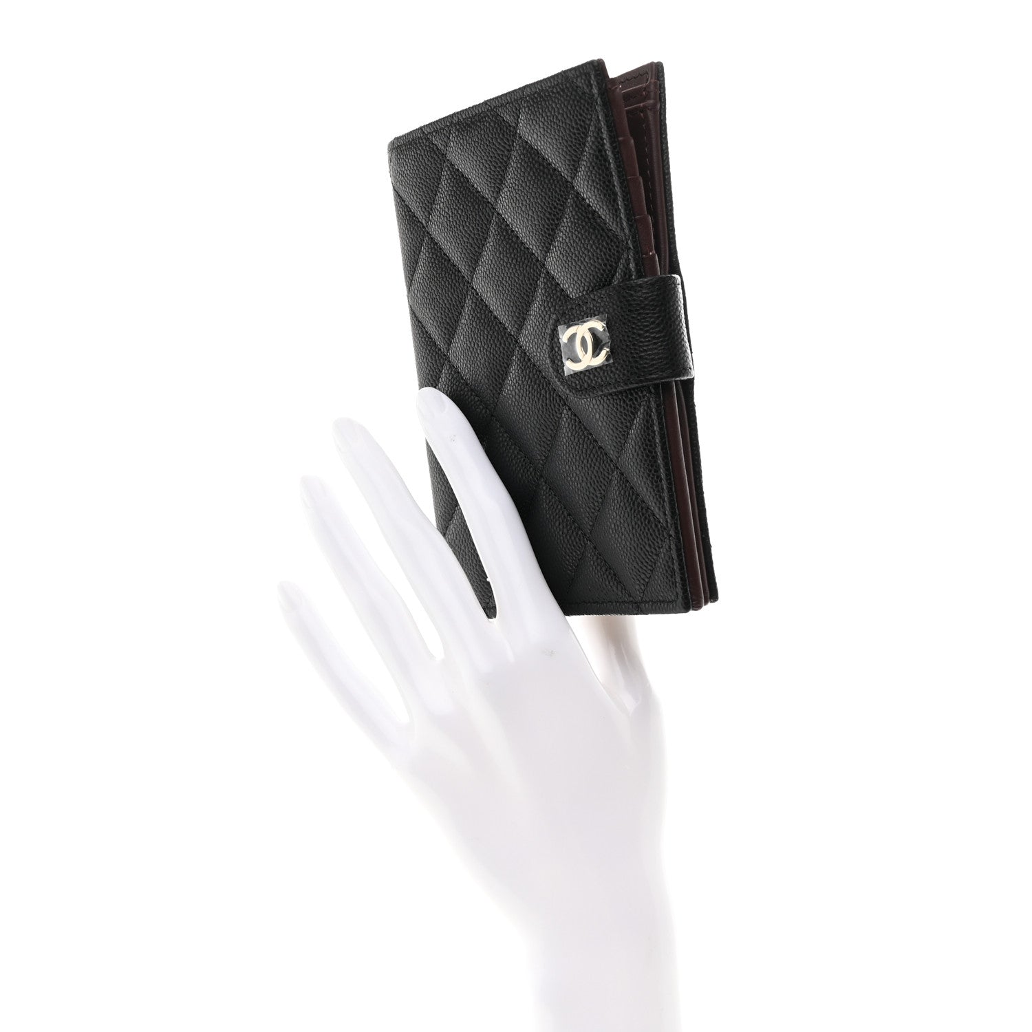 Caviar Quilted Passport Holder Black
