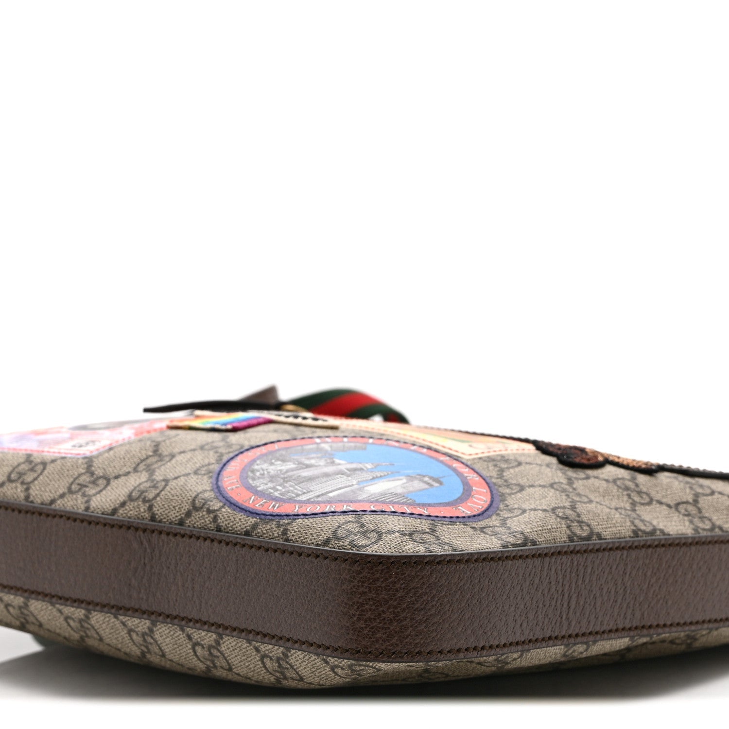 Soft GG Supreme Monogram Courrier Web Medium Flat Messenger Bag Beige New Acero Multicolor