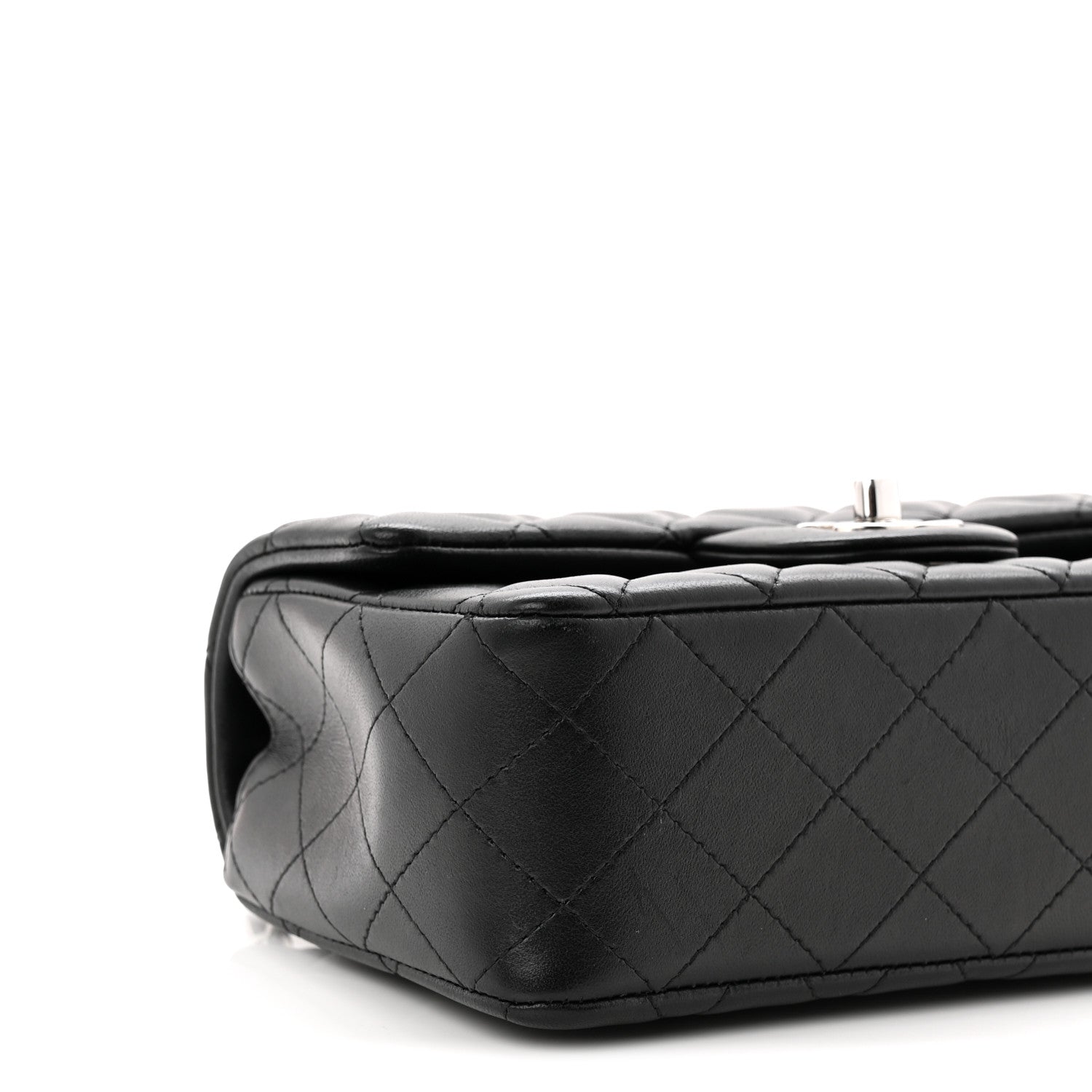 Lambskin Quilted Mini Rectangular Flap Black
