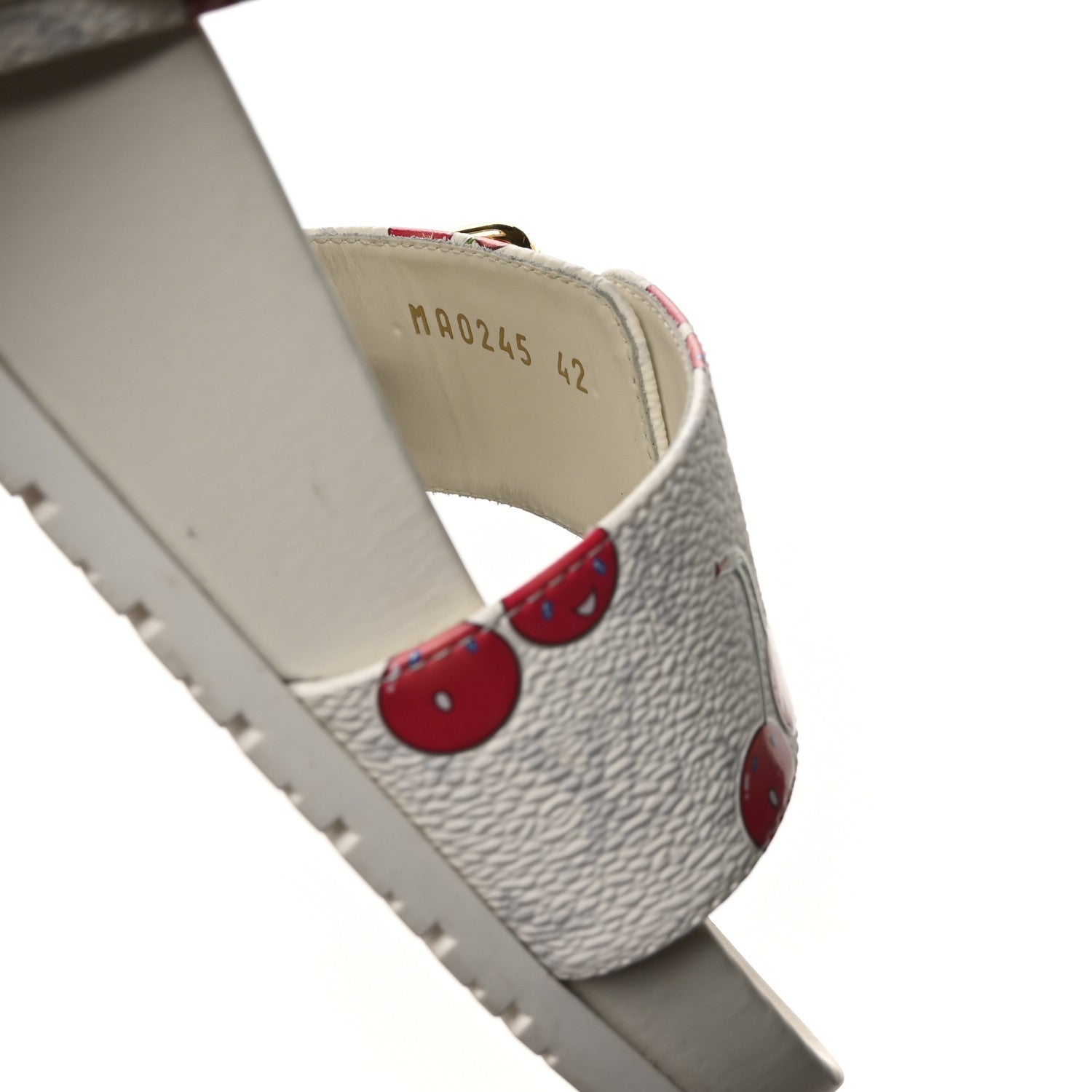 LV X TM Monogram Cerises Bom Dia Comfort Mule Sandals 42 White