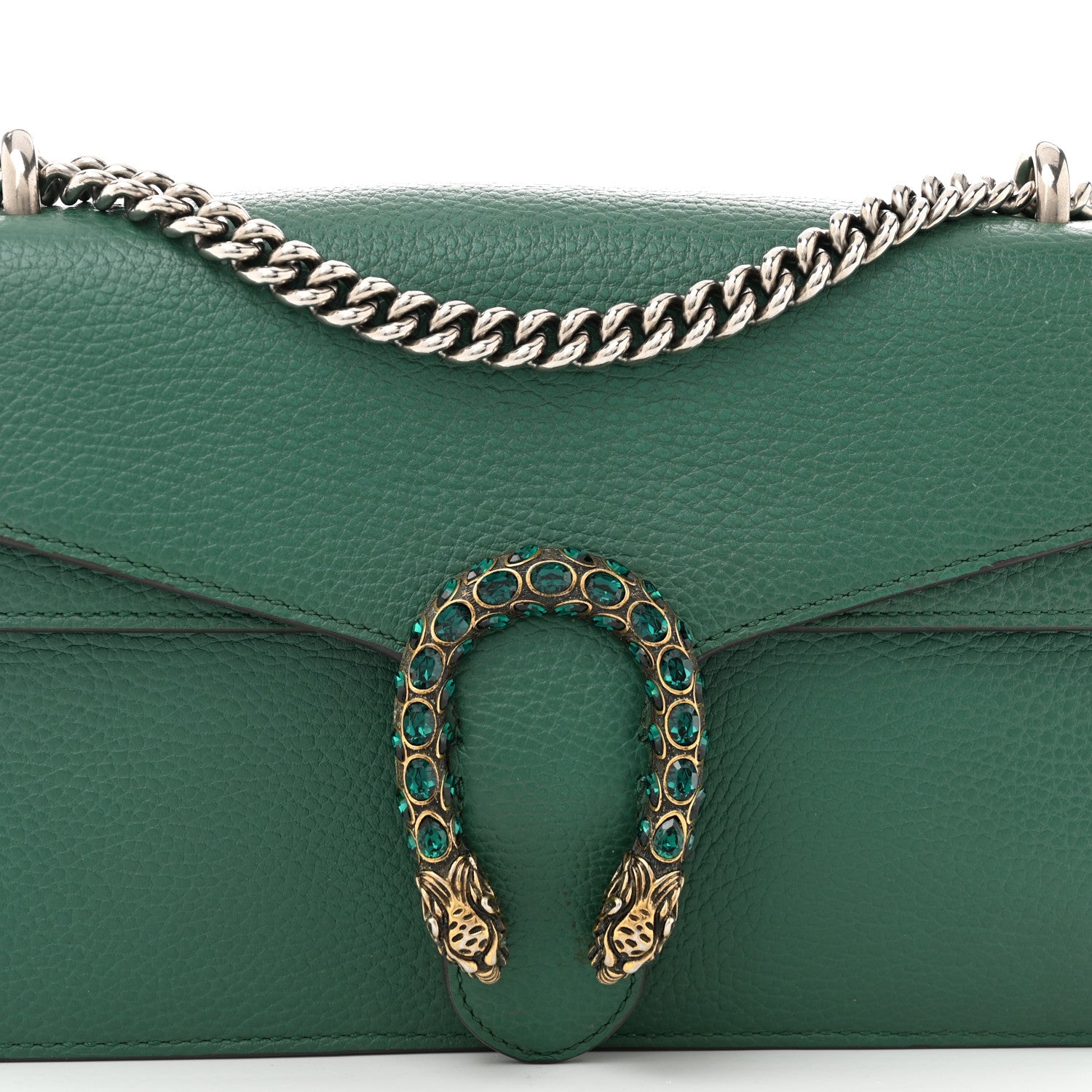 Pebbled Calfskin Small Dionysus Shoulder Bag Emerald