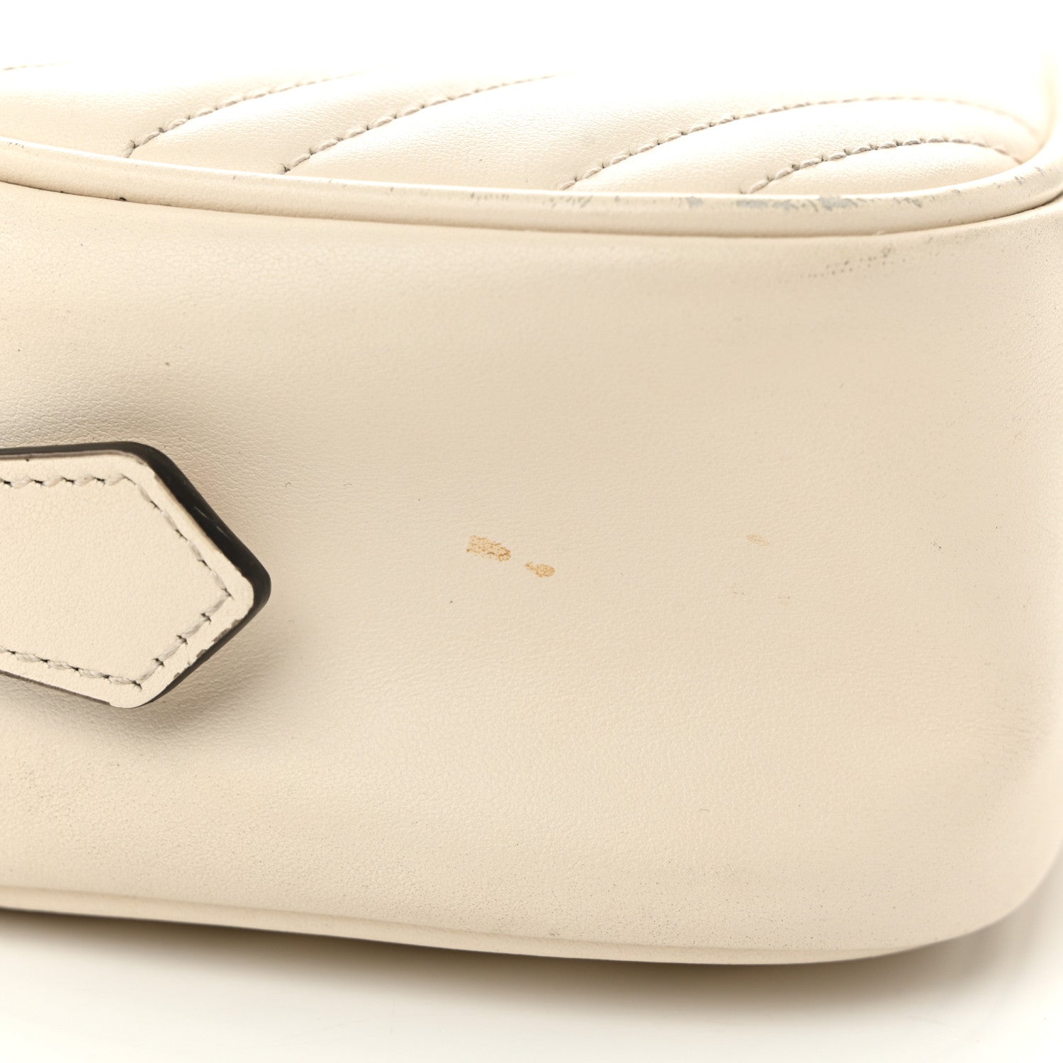 Calfskin Matelasse Small GG Marmont Chain Shoulder Bag White