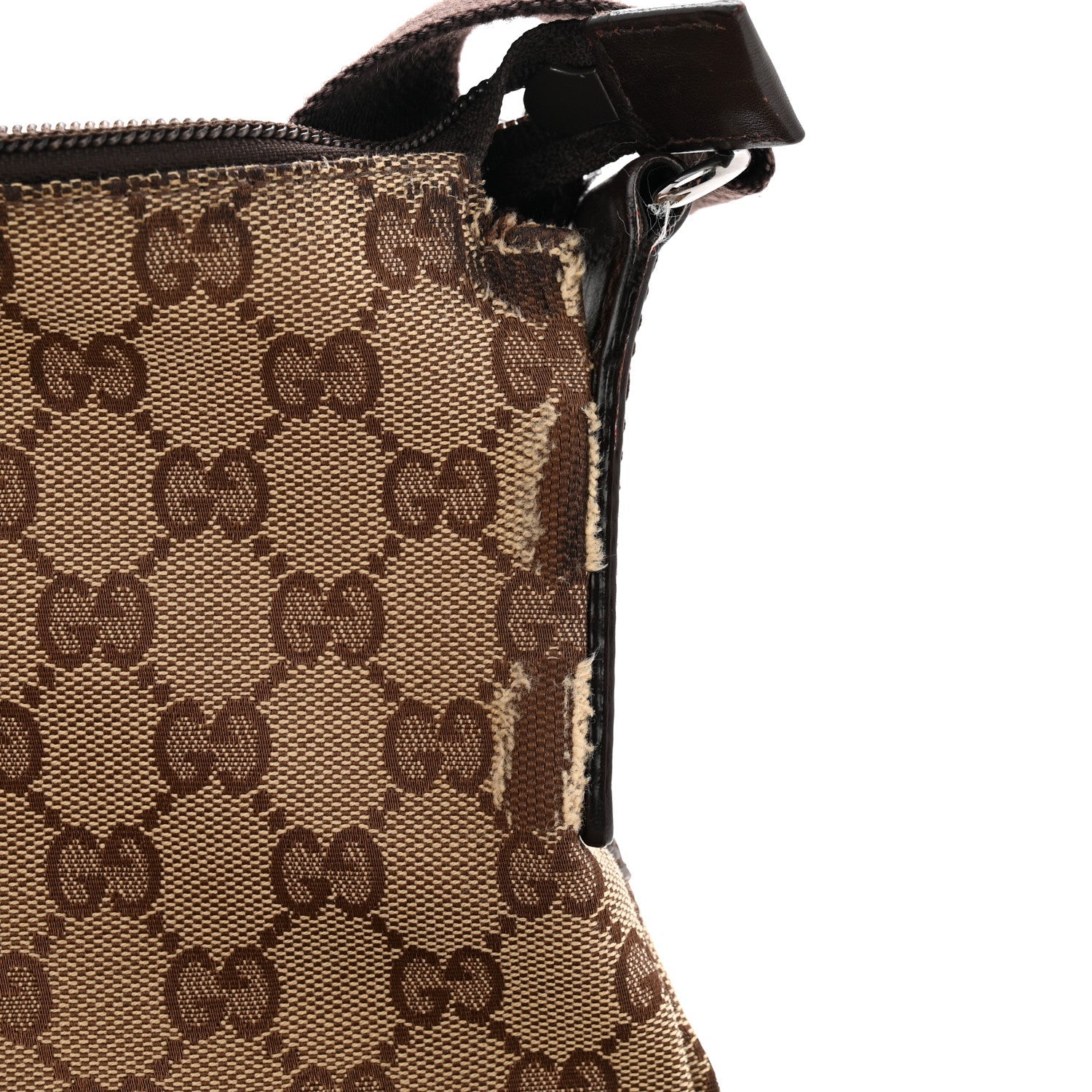 Monogram Calfskin Perforated Medium Flat Messenger Bag Dark Brown