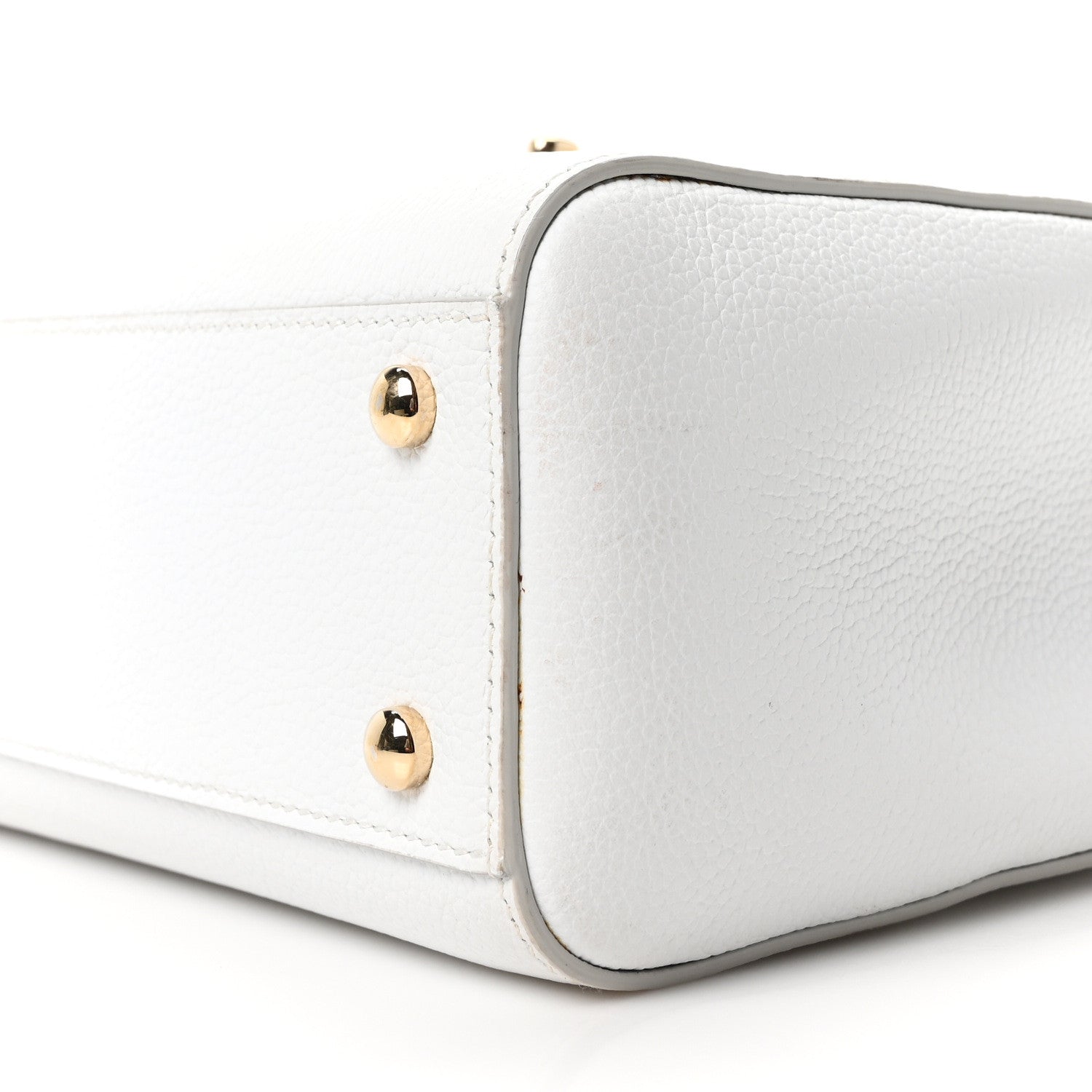 Grained Calfskin Mini Neo Executive Shopper Tote White