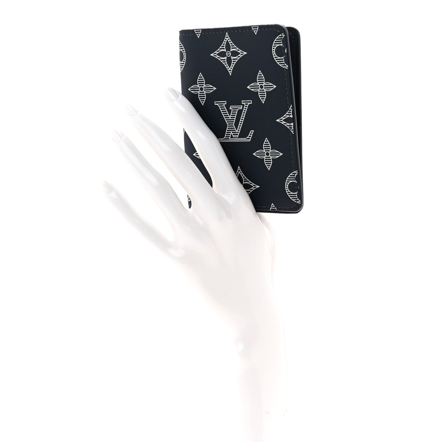 Calfskin Monogram Shadow Pocket Organizer Navy Blue White